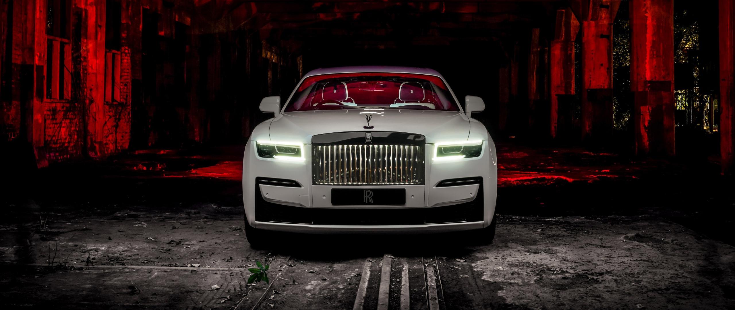 2560x1080 Rolls Royce Black Badge Ghost Wallpaper 4K, 5K, Cars