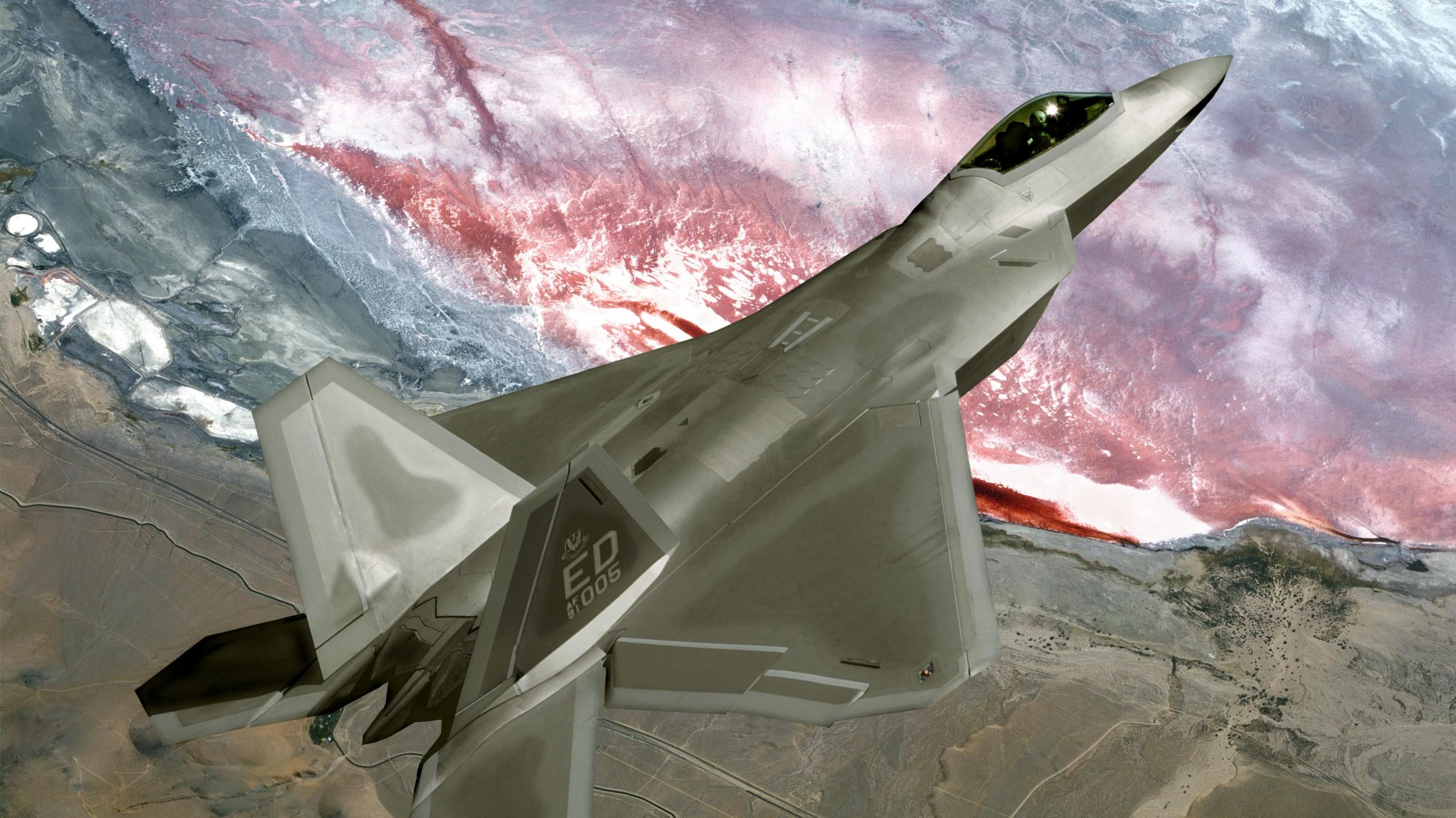 2560x1440 Wallpaper F- Raptor, Lockheed, Martin, stealth, air superiority fighter, U.S. Air Force, Military