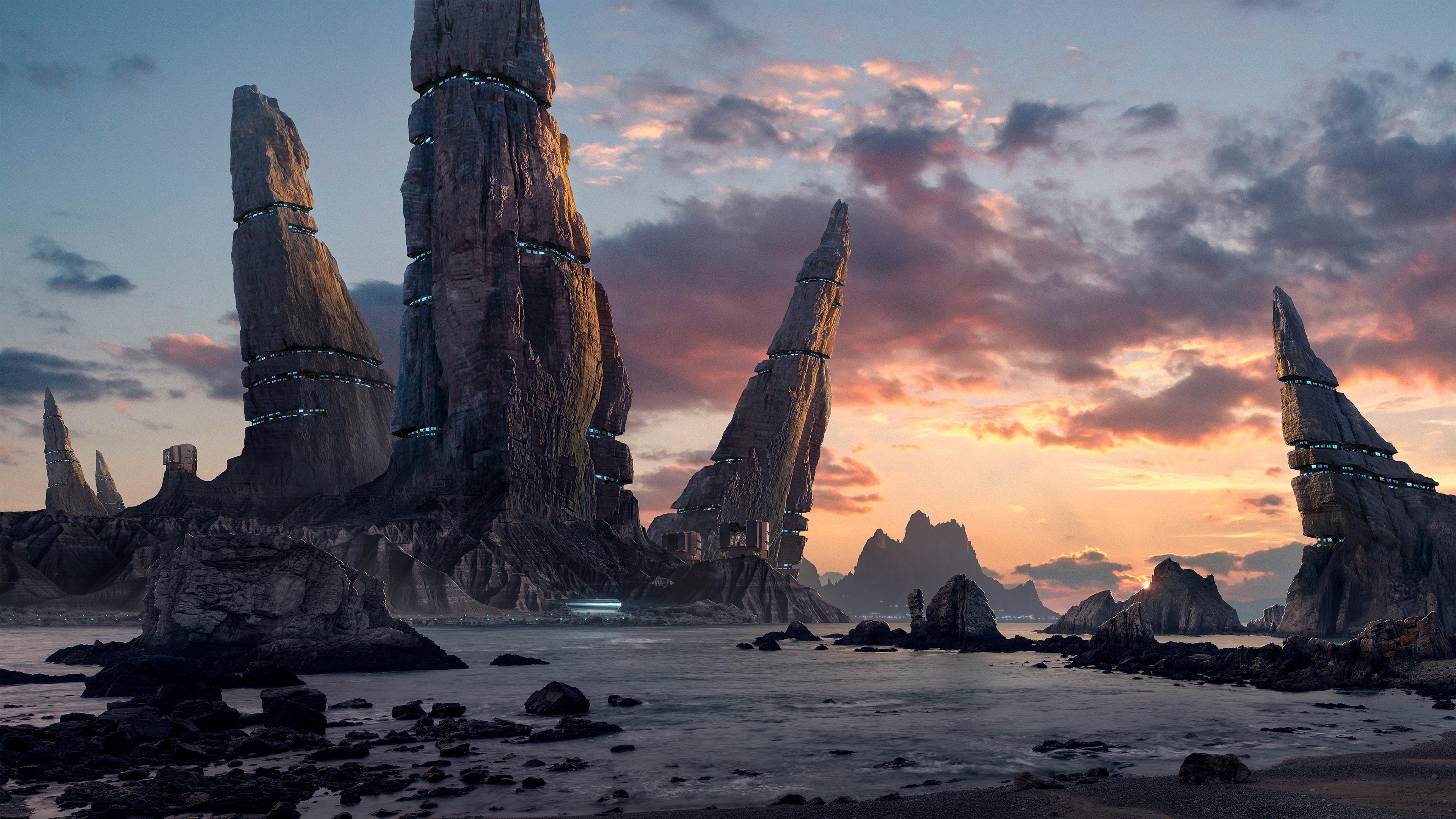 3840x2160 Wallpaper Sky, Menhir, Menhir Station, Formation, Spire, Background Free Image