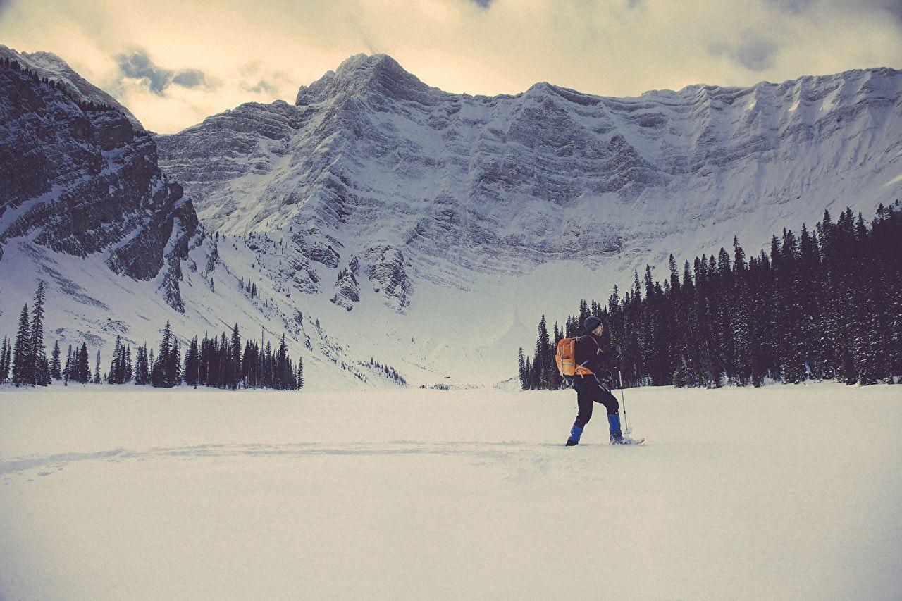 1280x853 Wallpaper Man Nature Winter Mountains Snow Forests