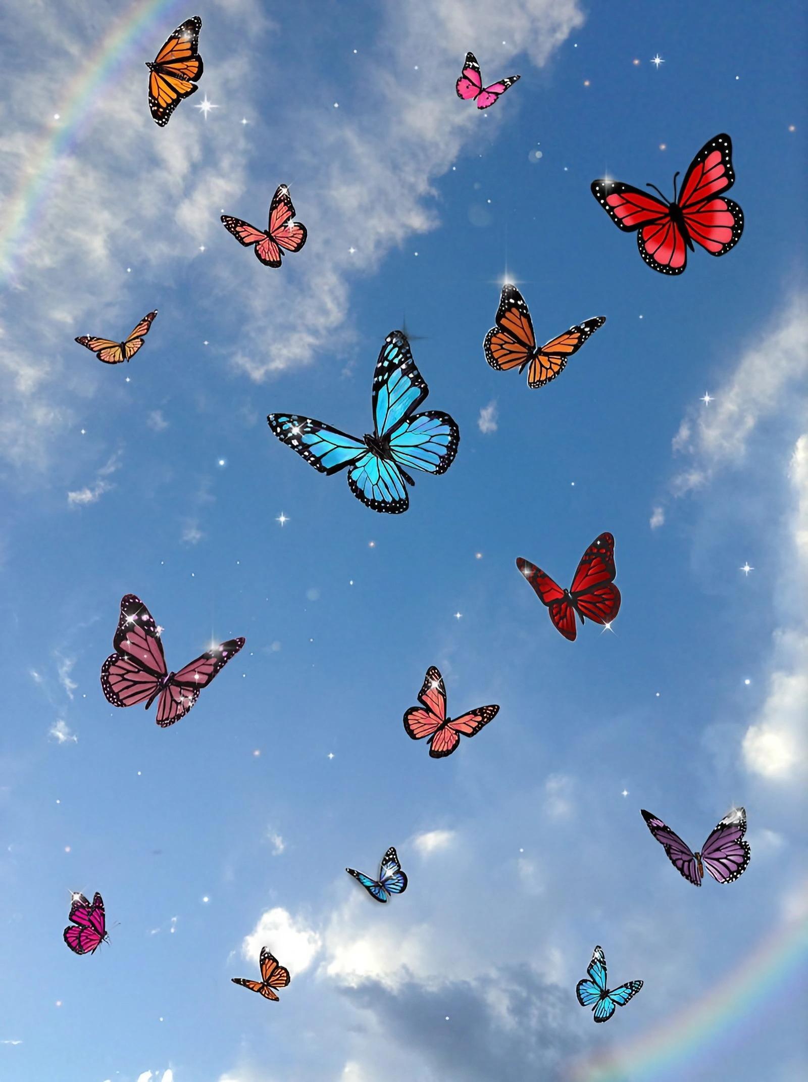 1600x2142 Monarch butterflies Wallpaper Download