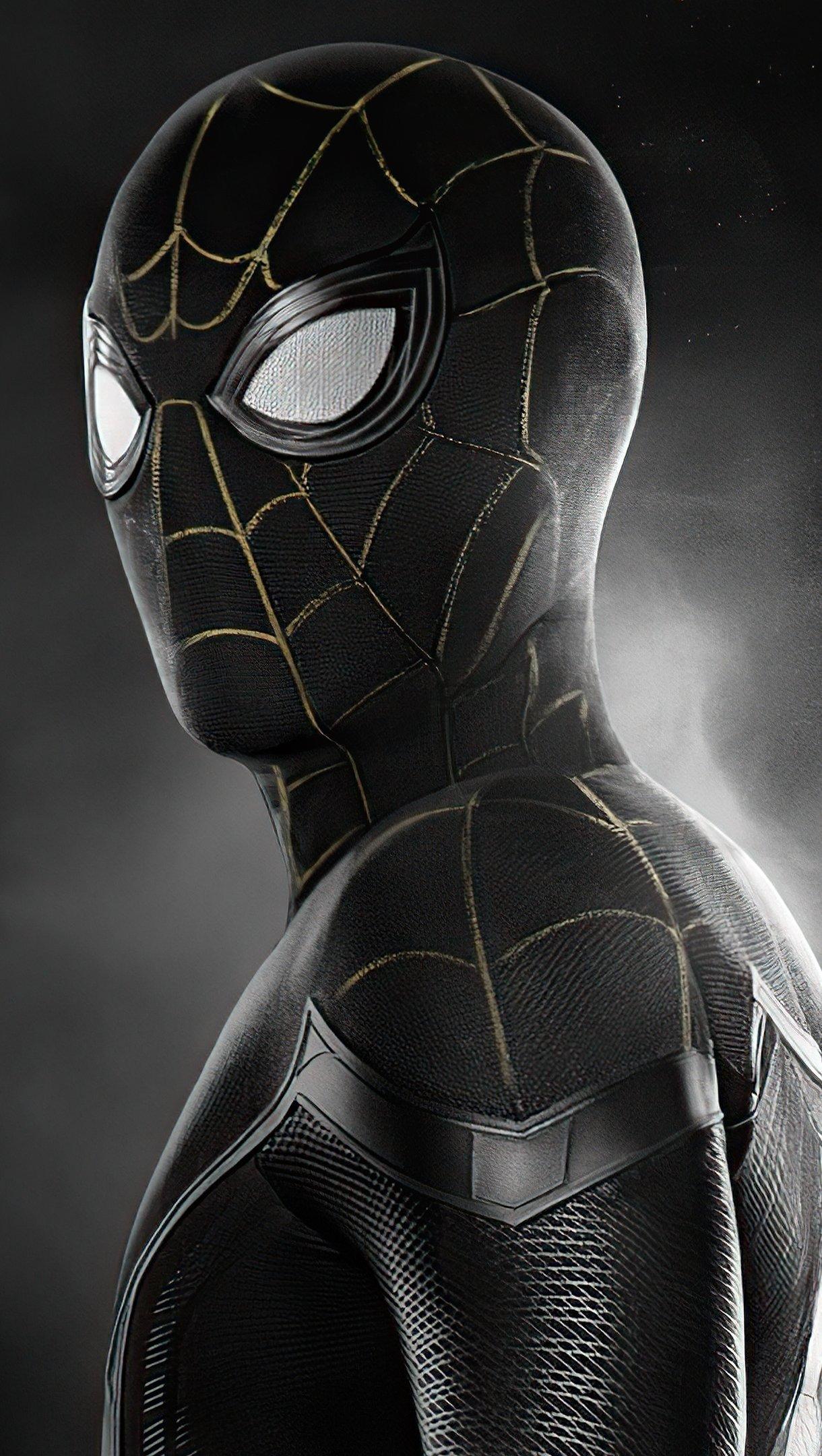 1220x2160 Spider Man black suit No way Home Wallpaper 4k Ultra HD