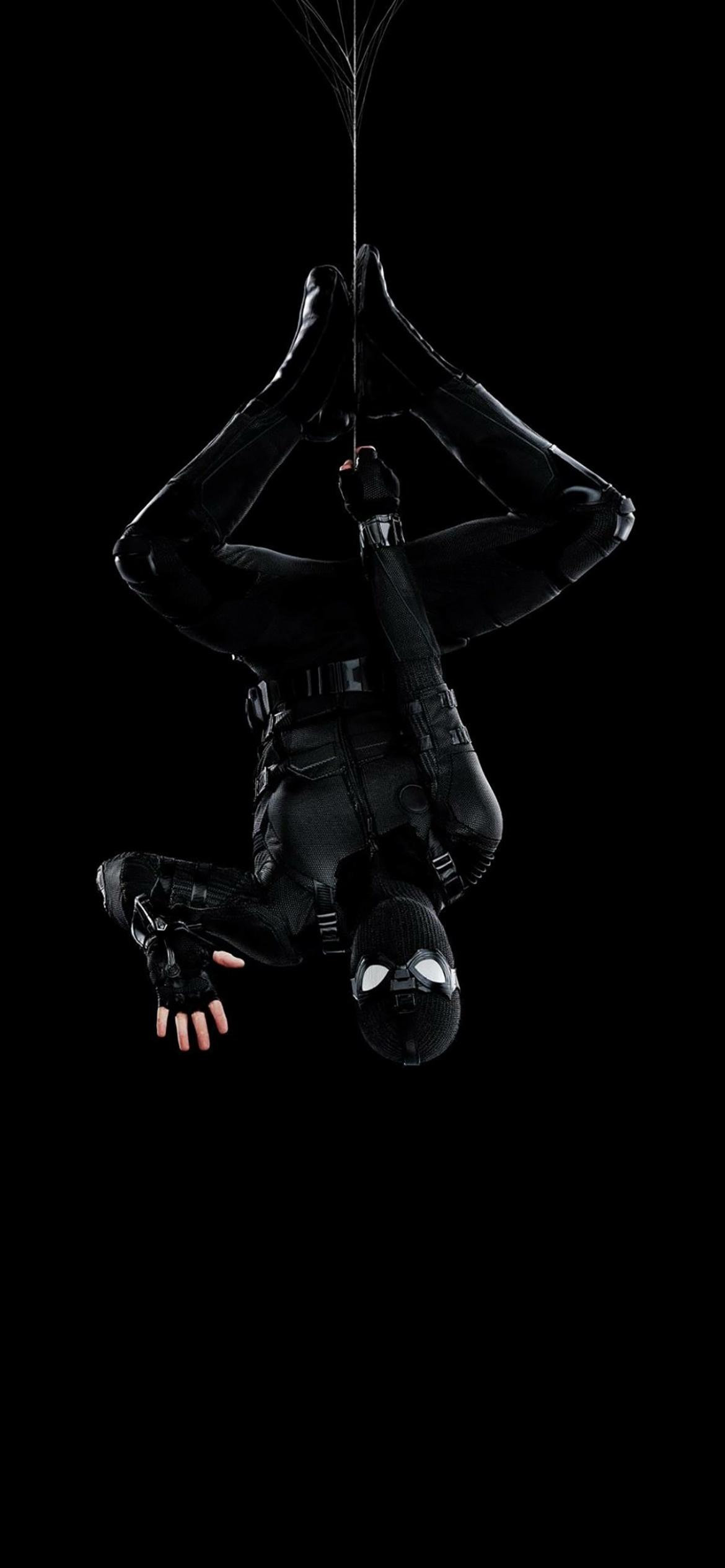 1170x2532 Spider Man Wallpaper 4K, Black Suit, Black Dark