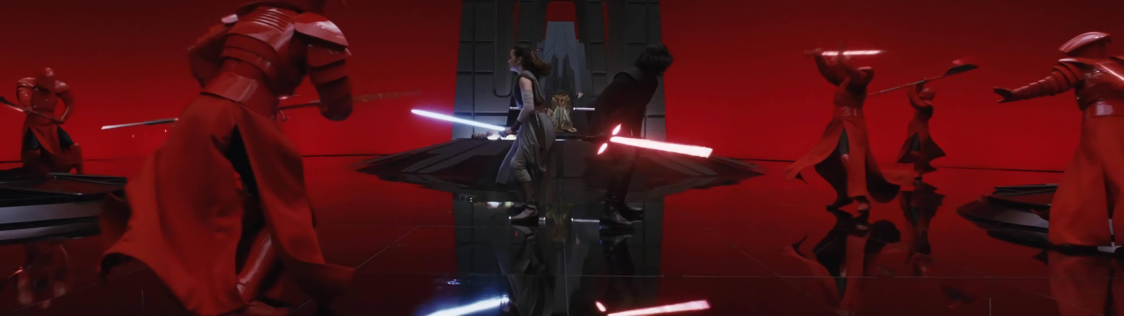 3840x1080 Download Star Wars Dual Screen The Last Jedi Battle Wallpaper