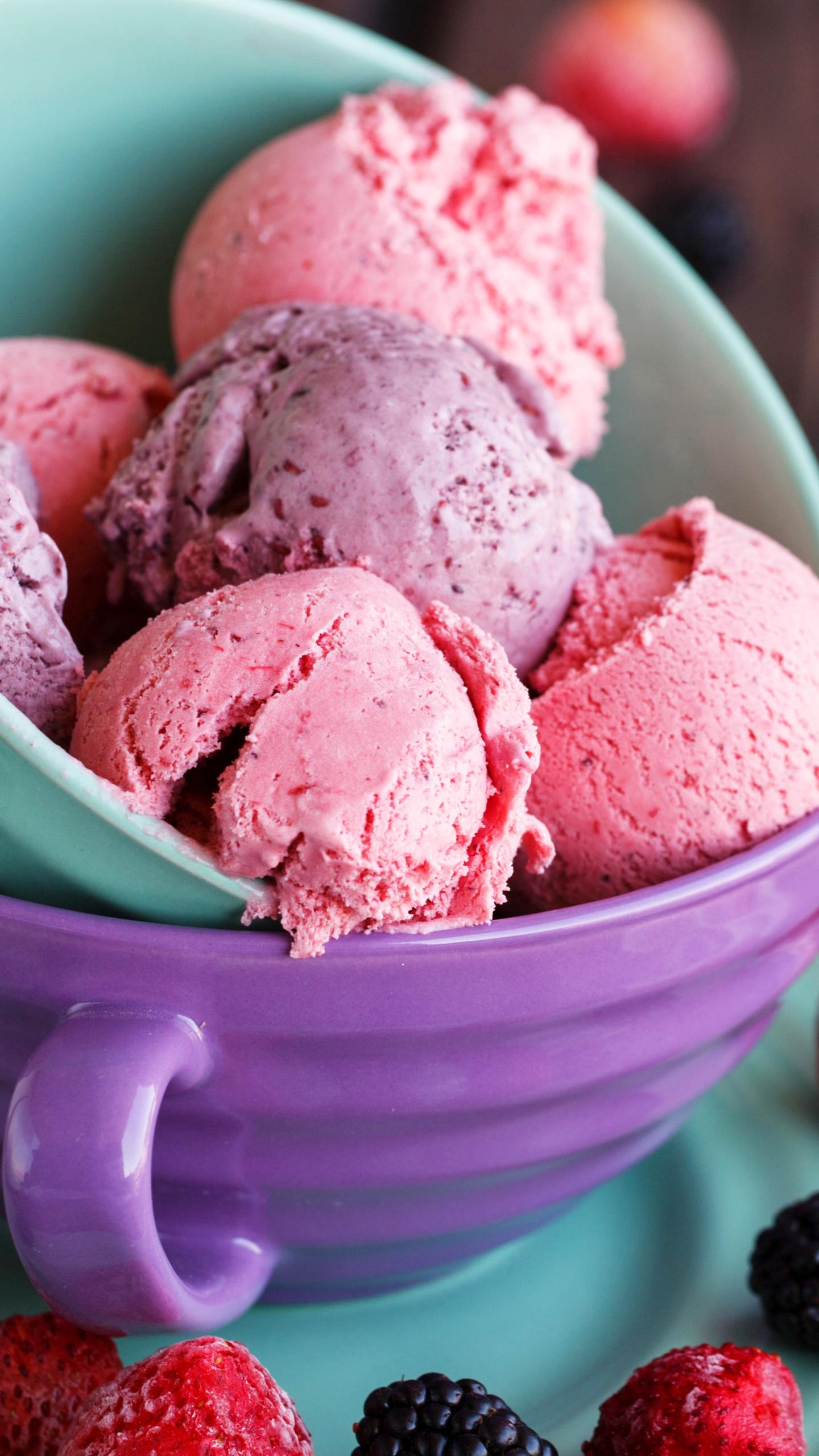 1440x2560 Wallpaper / Food Ice Cream Phone Wallpaper, Berry, Strawberry, Fruit, Blackberry, 1440x2560 free download