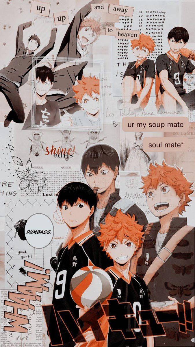 675x1200 Download Scrapbook Aesthetic Hinata And Kageyama Wallpaper