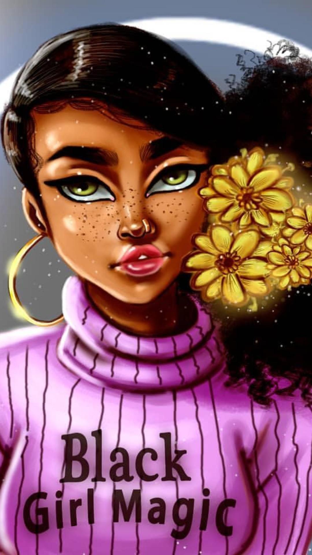 1080x1920 Black Girl Cartoon iPhone Wallpaper Black Girl Cartoon iPhone Wallpaper