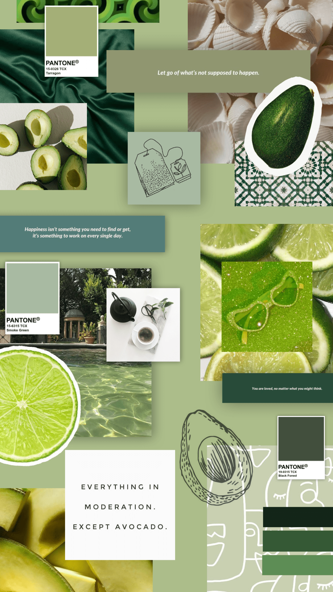 1080x1920 Avocado Green Wallpaper. Estetika hijau, Wallpaper minimalis, Hijau