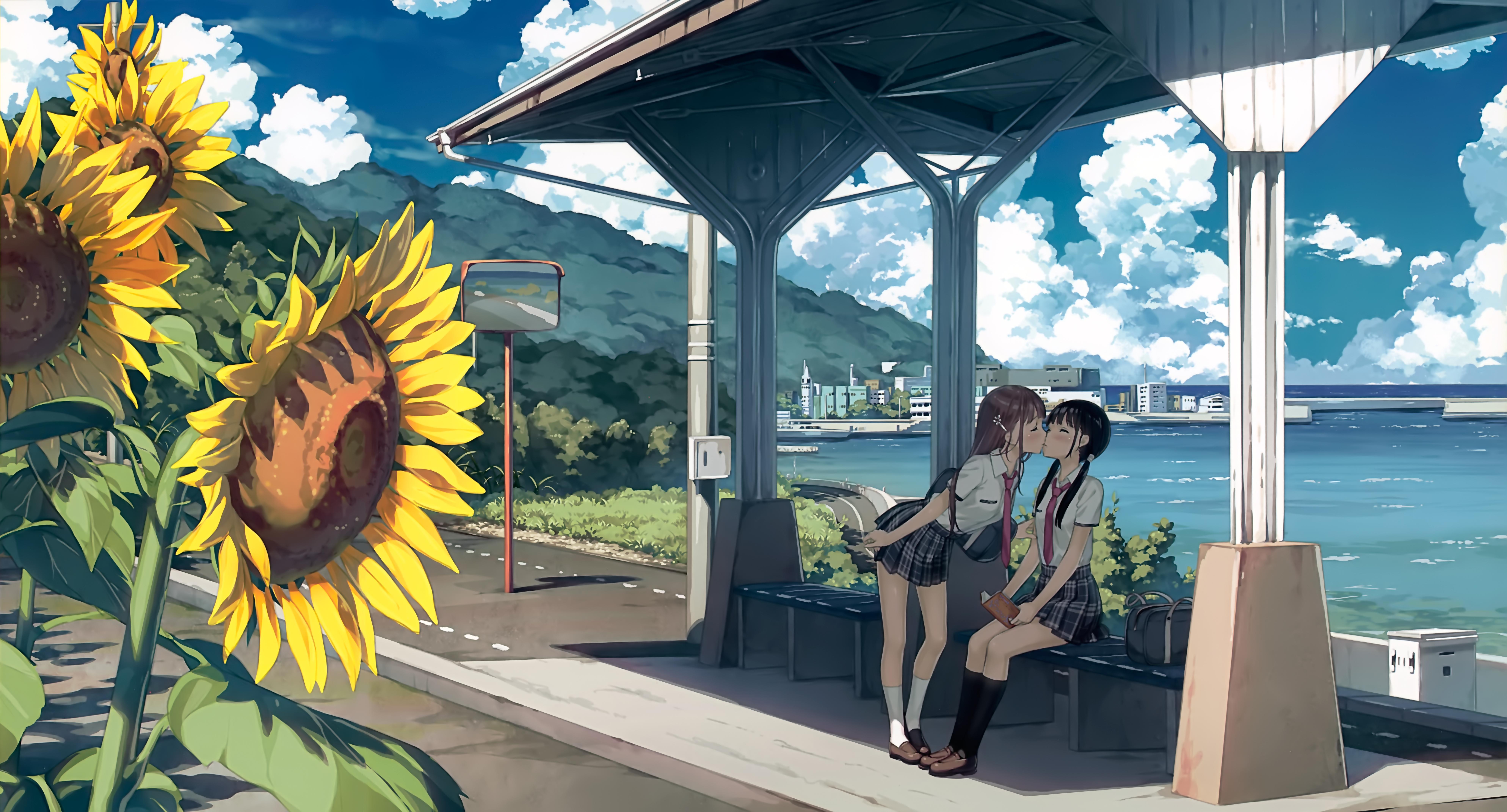 7950x4284 Yuri Anime 4K Ultra HD Wallpaper