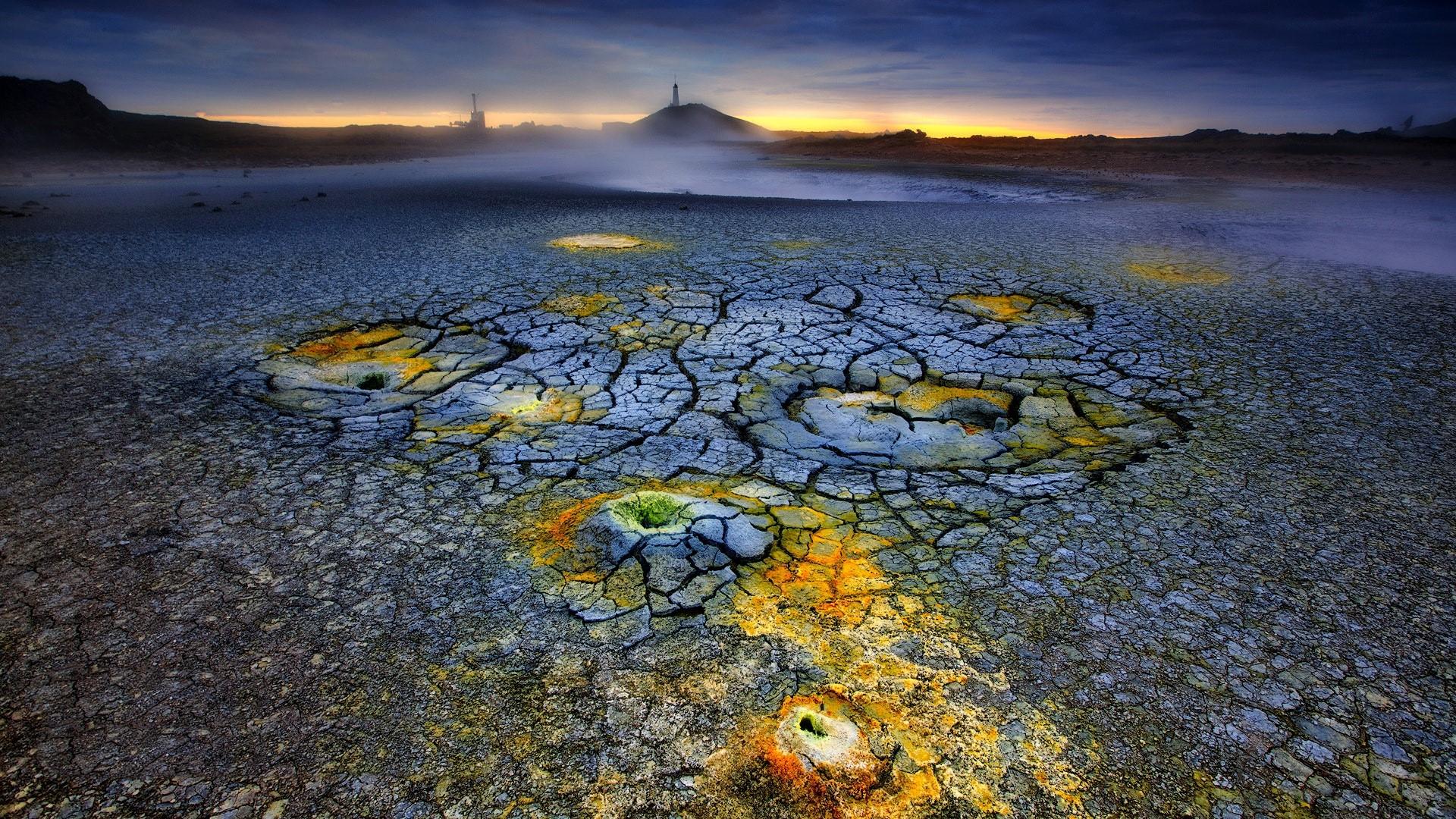1920x1080 mist, dry, dirt, cracked, nature, landscape, ground Gallery HD Wallpaper