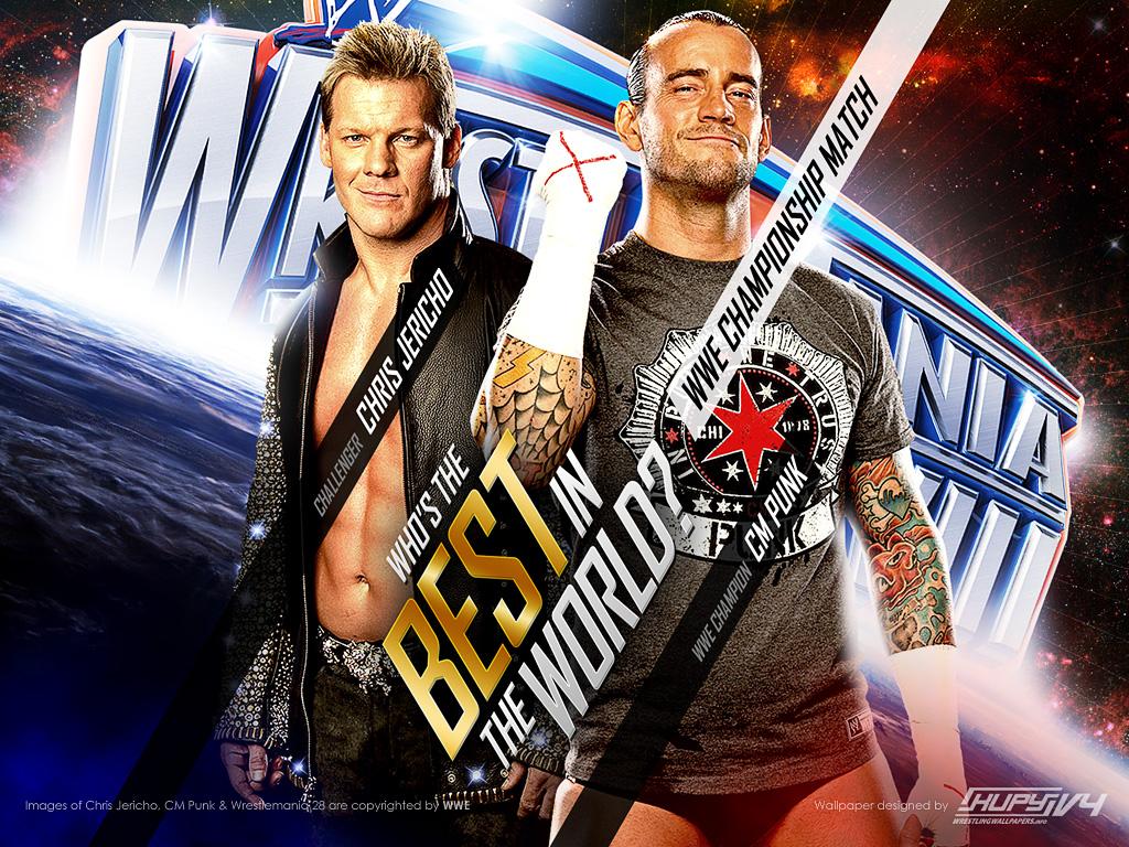 1024x768 NEW Road to WrestleMania 28: Chris Jericho vs. CM Punk wallpaper! Wrestling Wallpaper