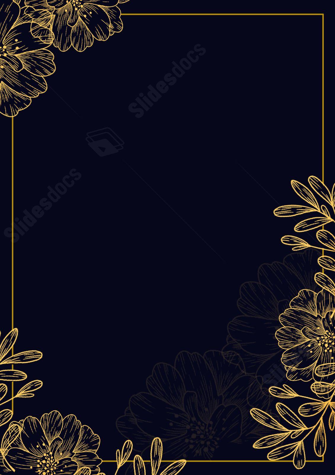 1131x1600 Beautiful Golden Floral Abounds In Richness Page Border Background Word Template And Google Docs For Free Download