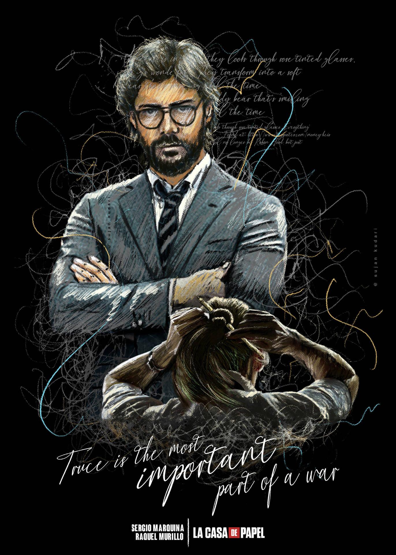 1372x1920 Download Sergio Marquina Professor Money Heist Wallpaper