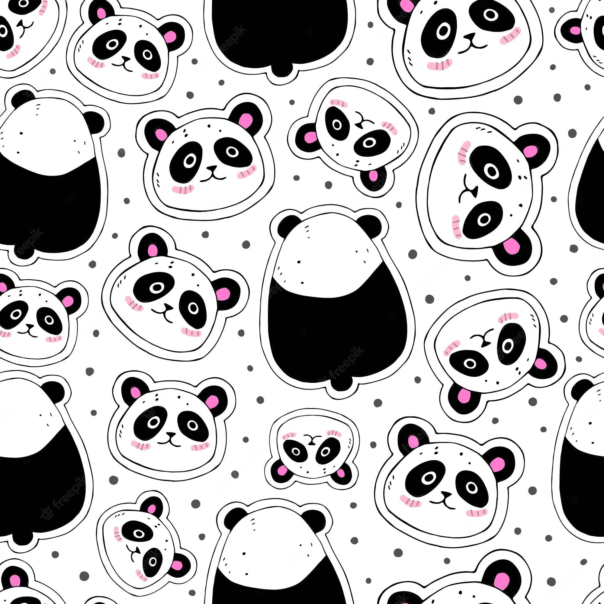 Black and White Panda Wallpapers - Top Free Black and White Panda ...
