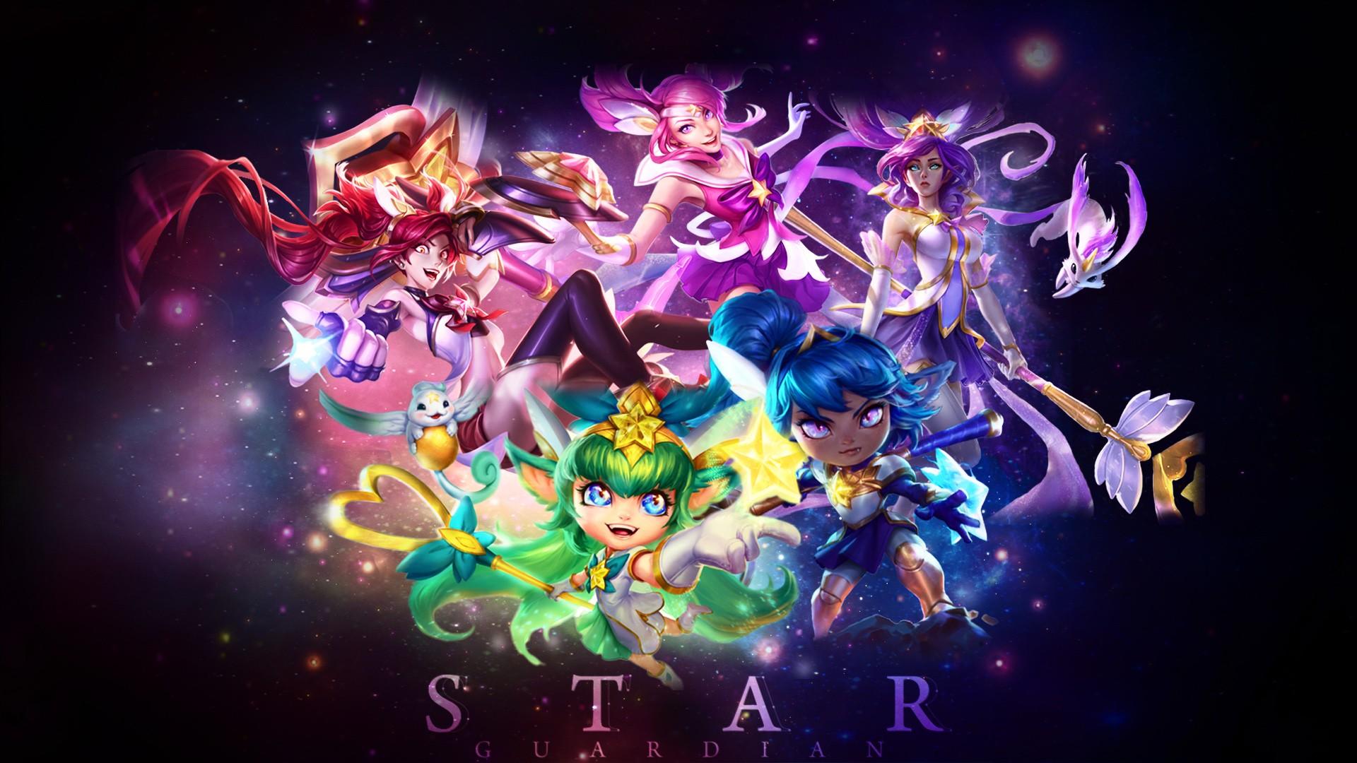 1920x1080 Star Guardian Poppy, Lulu, Jinx, Lux & Janna. Wallpaper & Fan Arts. League Of Legends