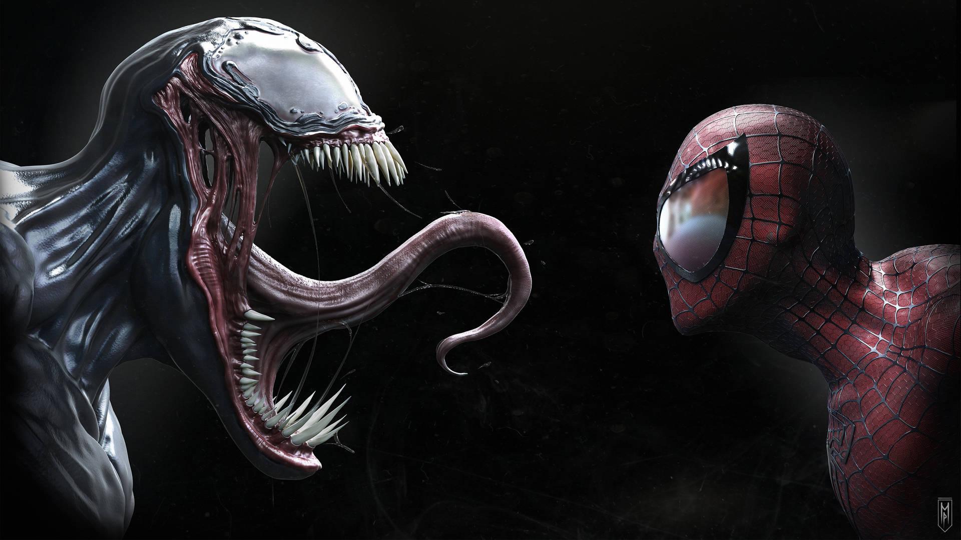 1920x1080 Download 4k Ultra HD Venom Screaming At Spider Man Wallpaper