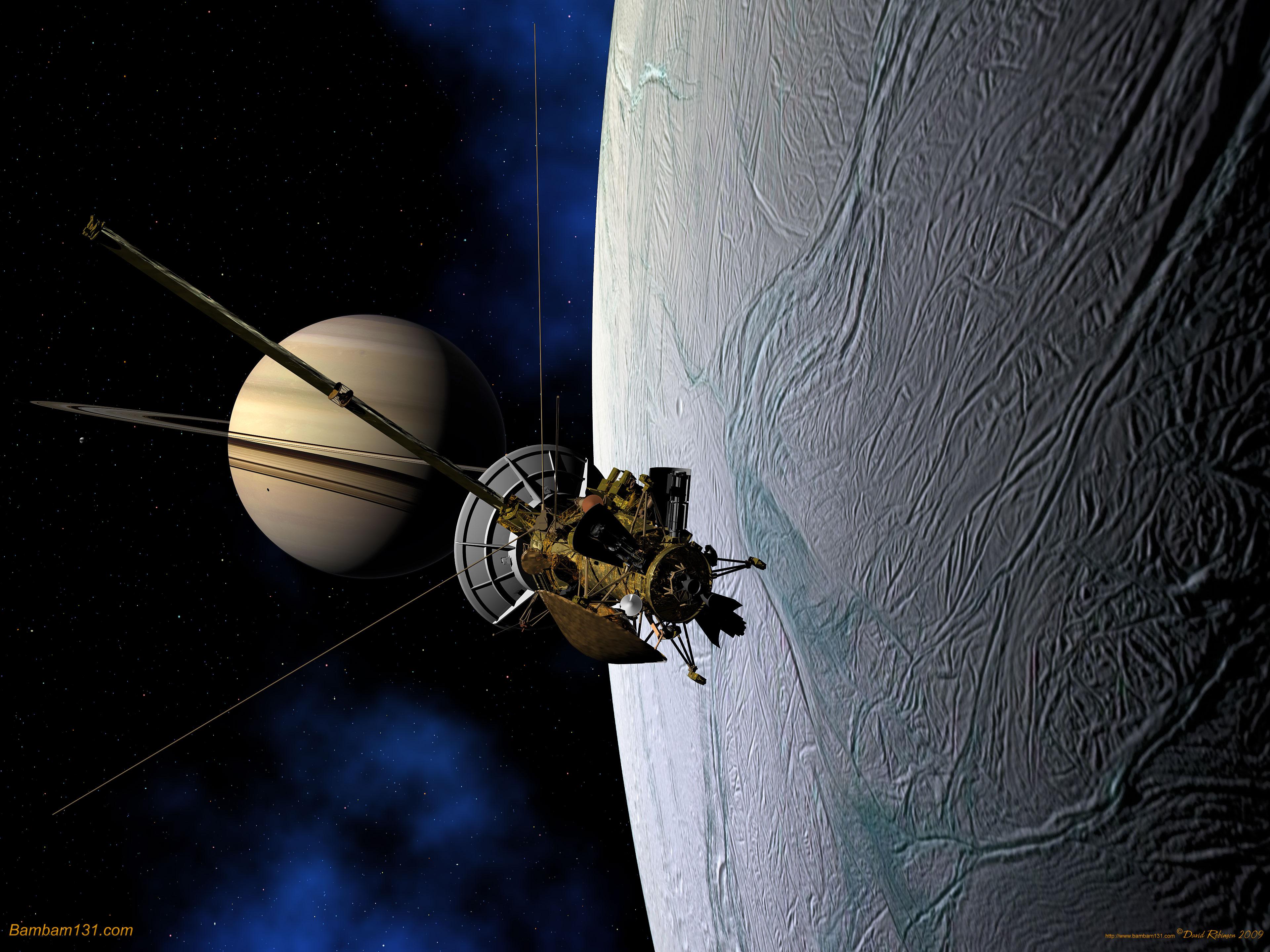 Спутники рядом. Энцелад Кассини. Кассини космический аппарат. Кассини Спутник Сатурна. Зонд Кассини Энцелад 2005.