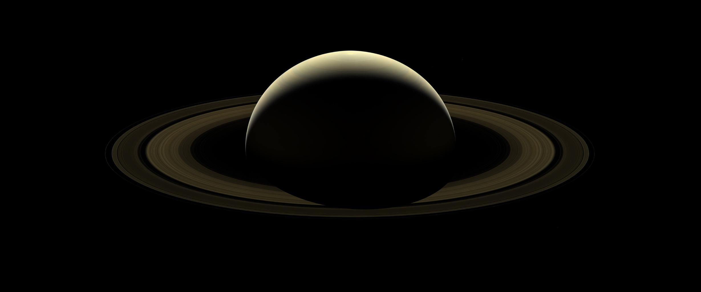 2458x1024 Cassini's farewell to Saturn