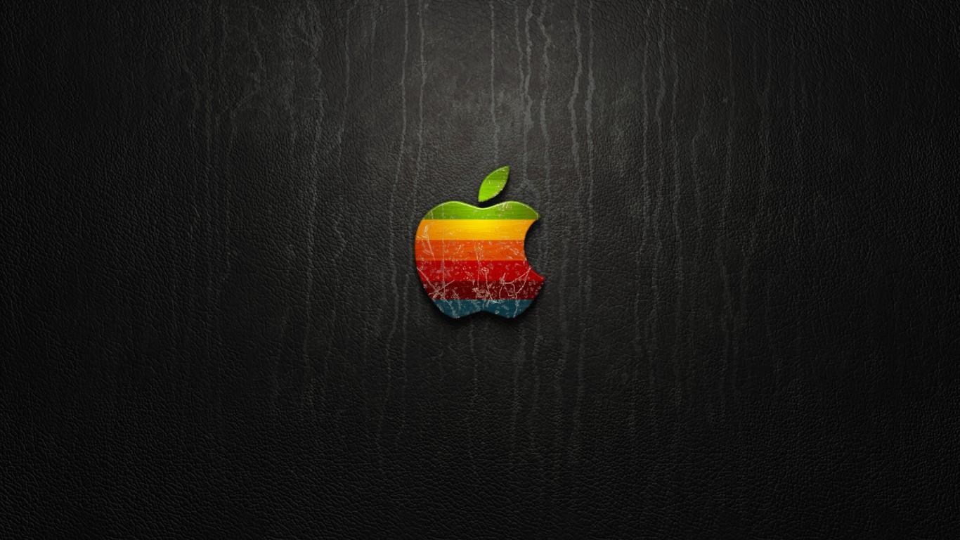 1366x768 Coloured Apple Logo Wallpaper for Desktop and Mobiles 1366x768