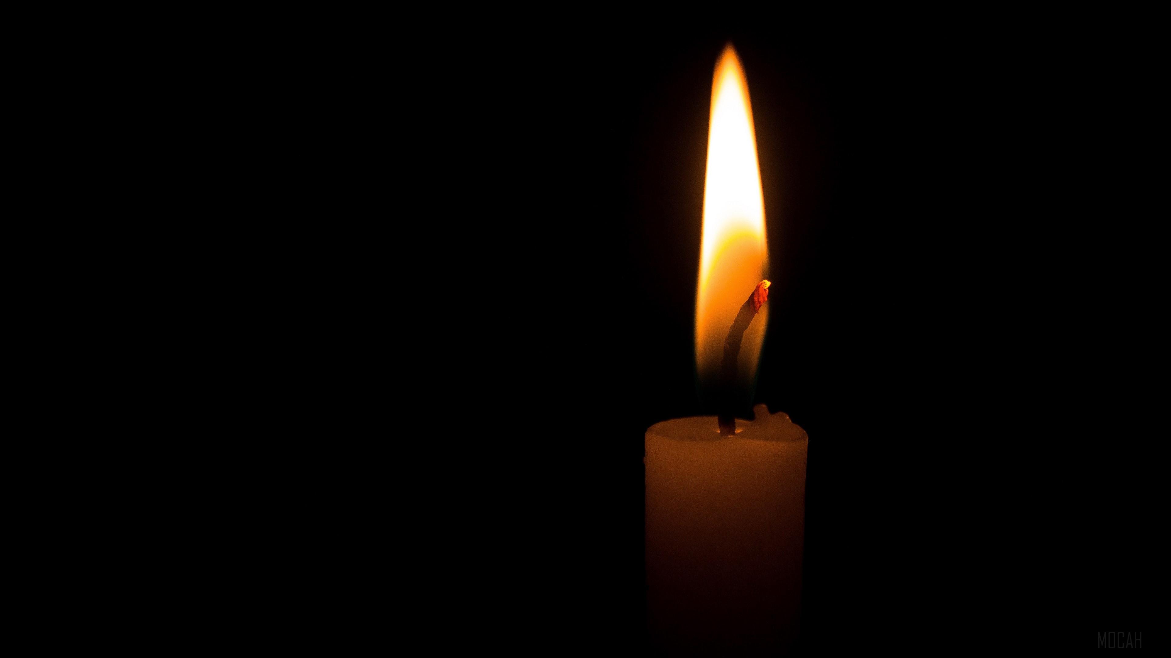 3840x2160 candle, wick, fire, wax, burning, dark 4k Gallery HD Wallpaper