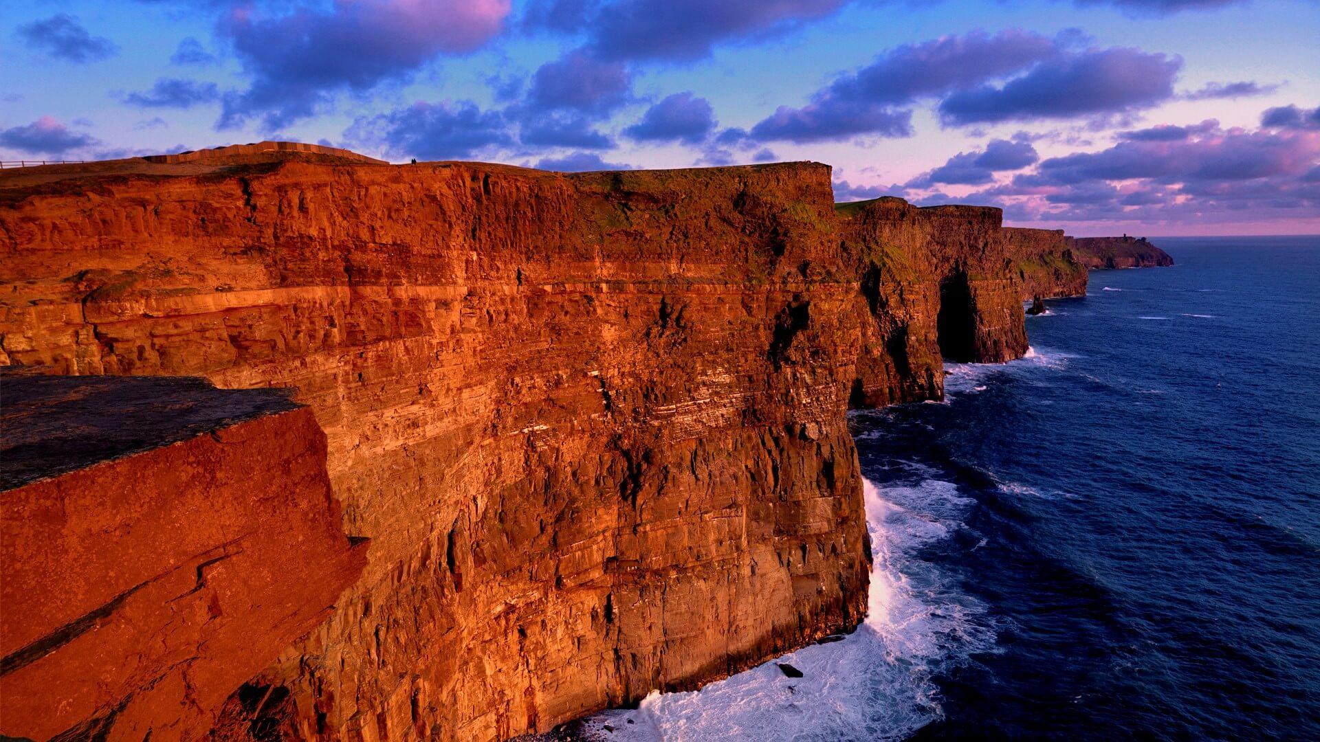 1920x1080 Sunset At The Cliffs Of Moher Ireland Wallpaper For Your XFCE Desktop