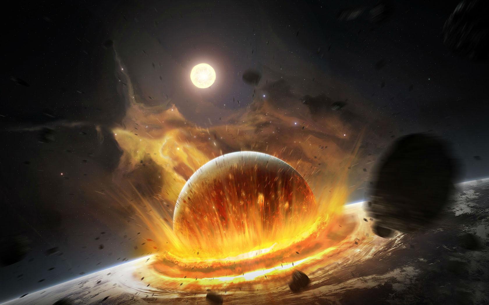 1680x1050 The Planet Impact Wallpaper
