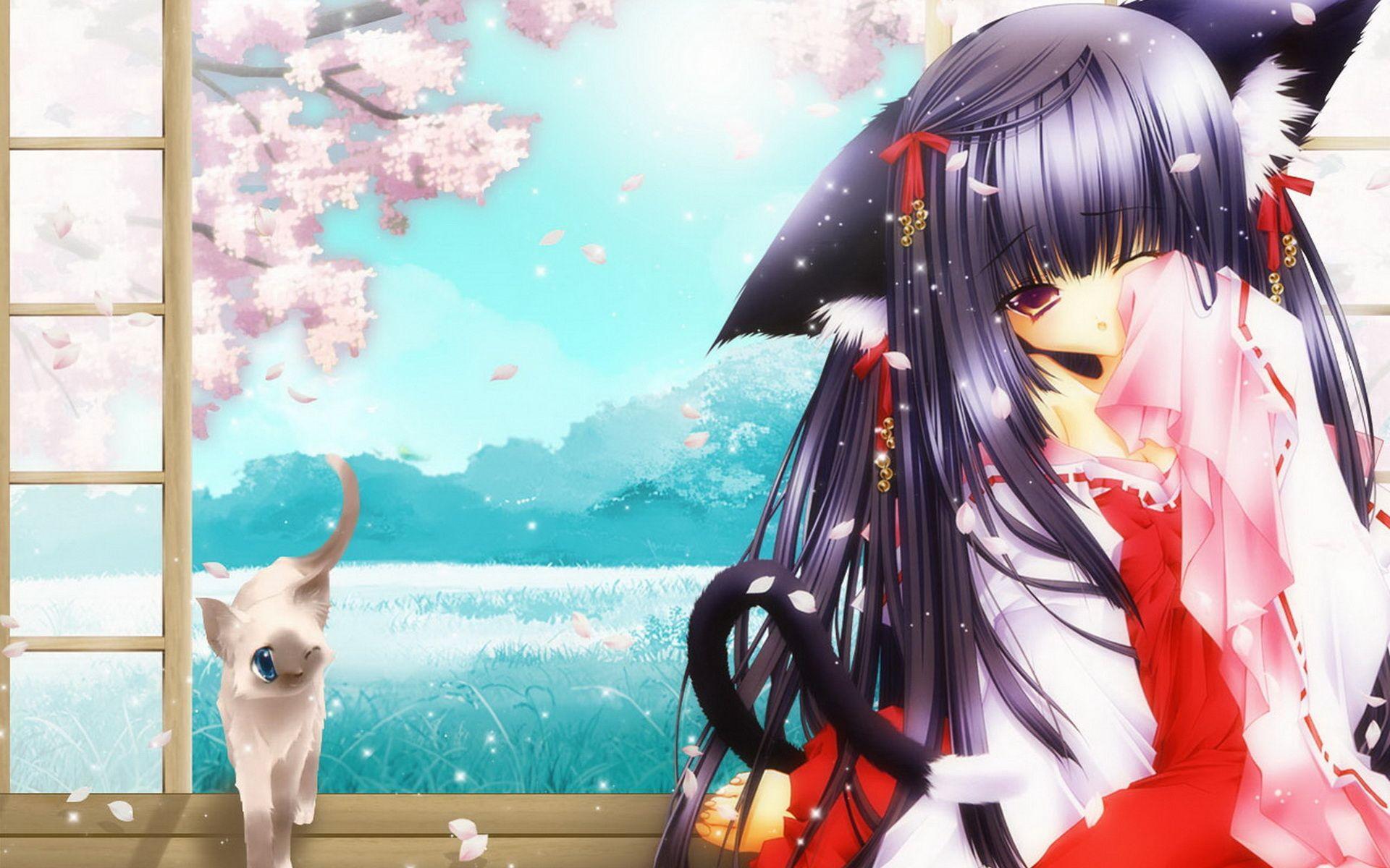 1920x1200 Anime Cat Girl Wallpaper