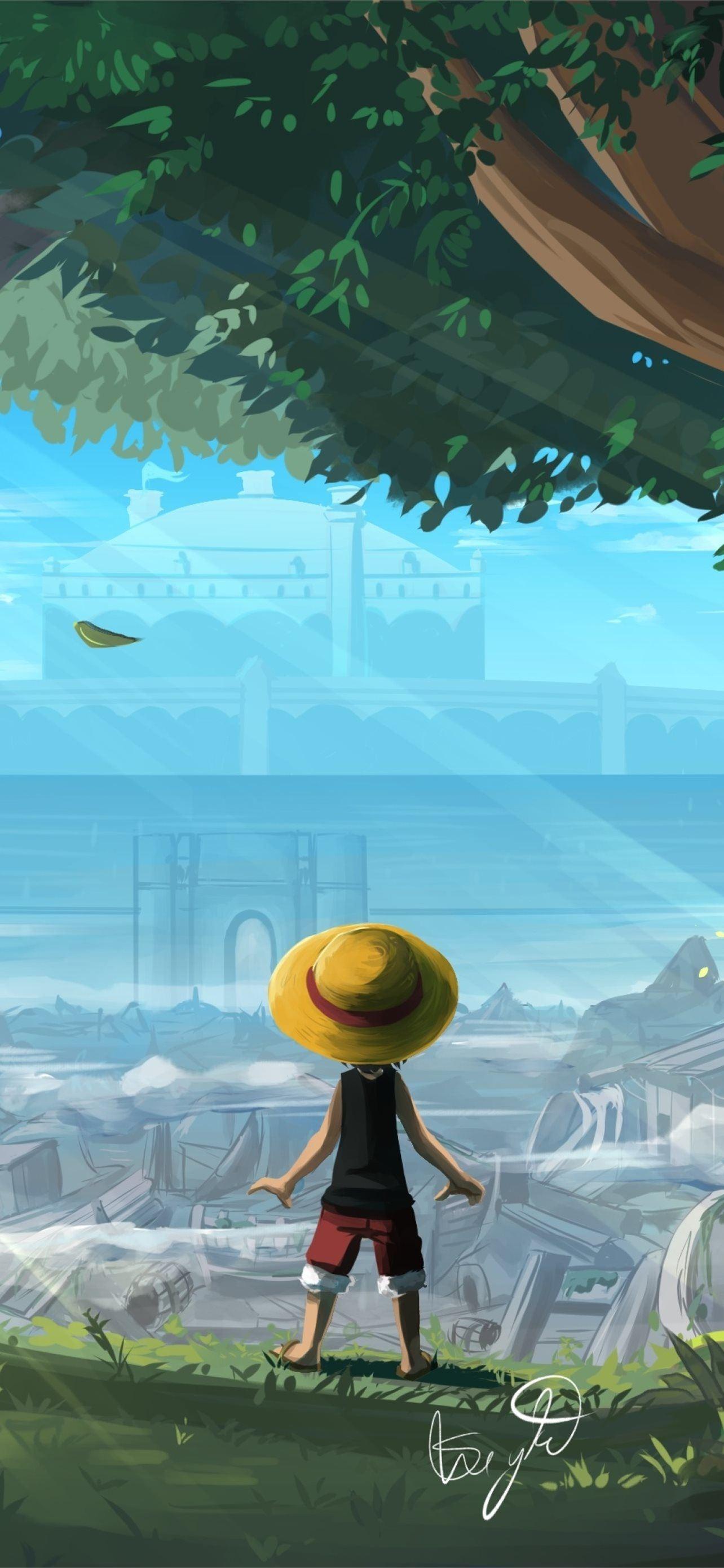 1284x2778 Monkey D Luffy One Piece Art Samsung Galaxy Note 9. iPhone Wallpaper Free Download