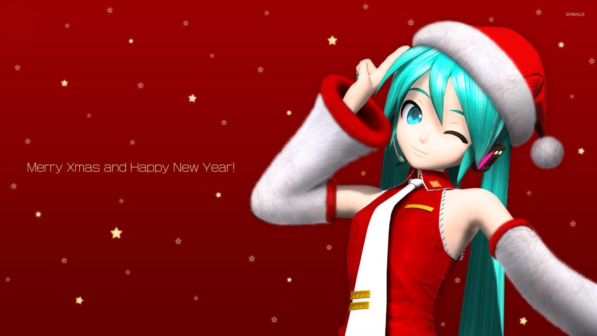 1920x1080 Merry Xmas from Hatsune Miku wallpaper