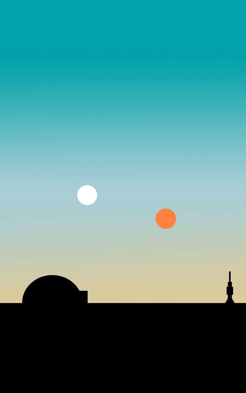 800x1280 Twin Suns of Tatooine. Star wars art painting, Star wars mural, Star wars image