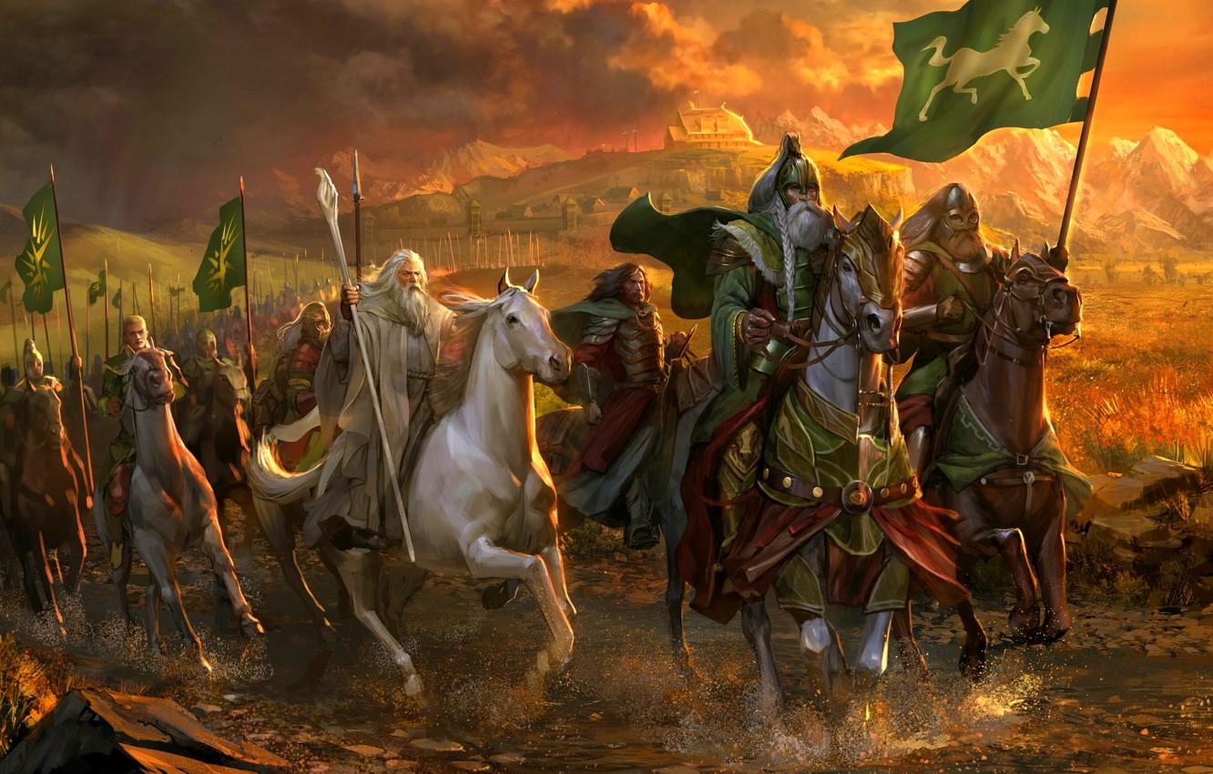 1332x850 Wallpaper Horse, The Lord Of The Rings, Rohan, Rohirrim, Gandalf The White image for desktop, section фантастика