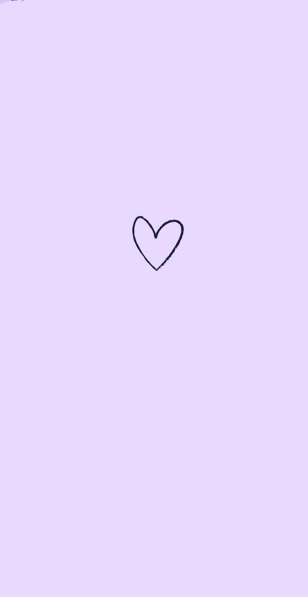 990x1920 Download Simple Heart Graphic Art Purple Pastel iPhone Wallpaper