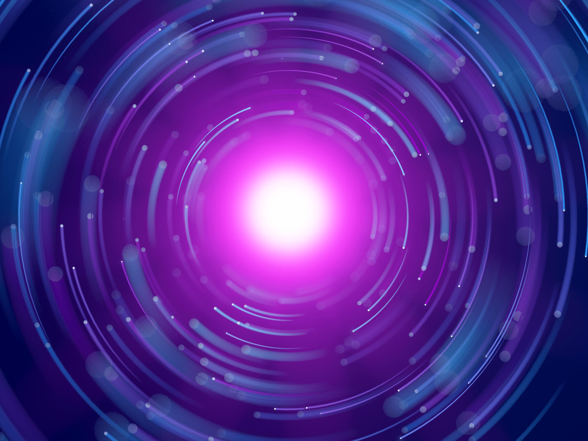 2048x1536 Spiral Wallpaper 4K, Glowing, Purple, Abstract