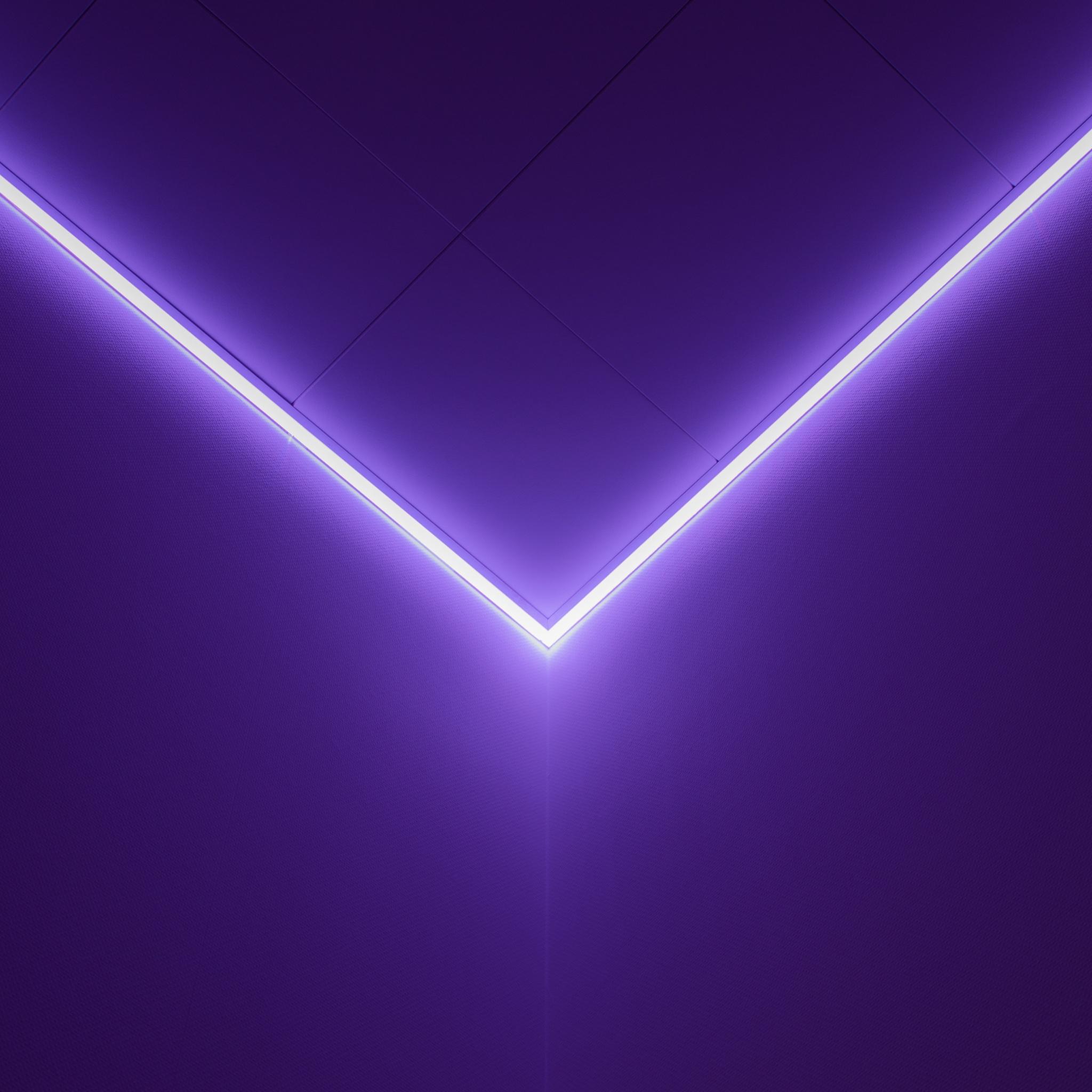 2048x2048 Purple light Wallpaper 4K, Geometric, Abstract