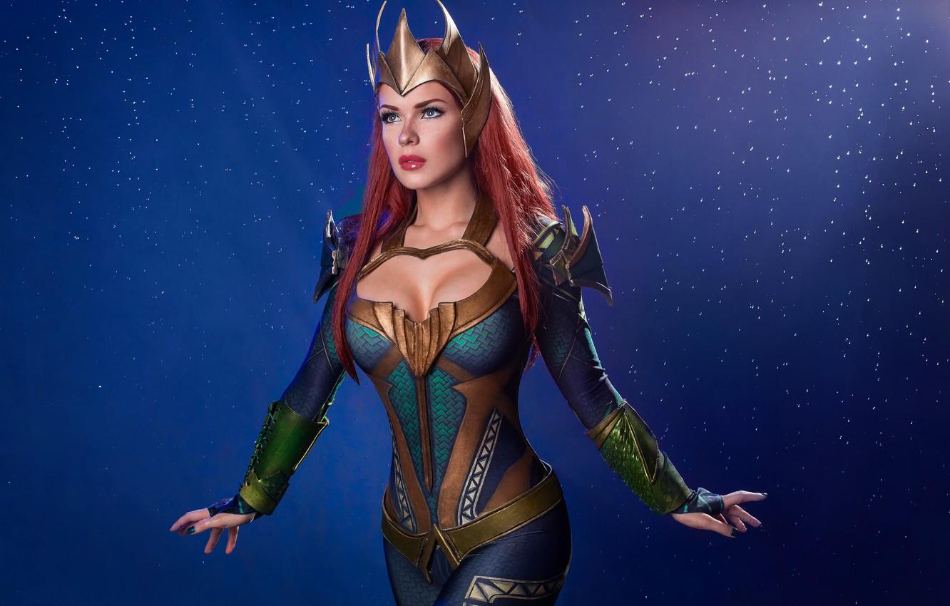 1332x850 Wallpaper girl, model, movie, redhead, cosplay, pose, Aquaman, Mera image for desktop, section стиль
