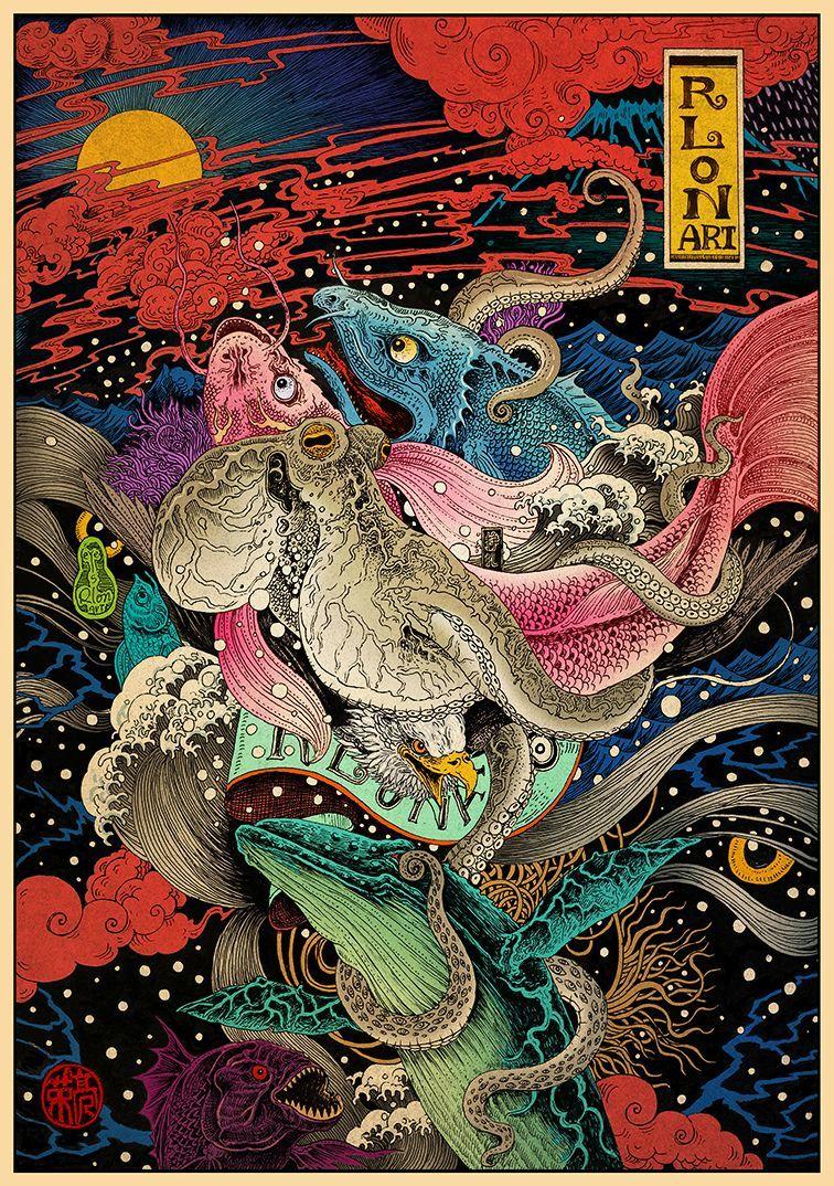 756x1074 crossconnectmag: Vibrant Art by Rlong Wang Chinese artist Rlong Wang