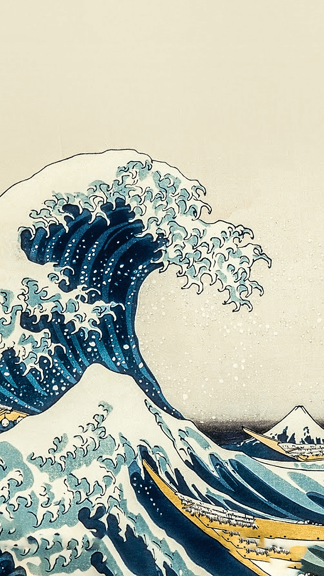 1080x1920 The Great Wave Off Kanagawa [By Hokusai] [Custom Edit]. Beautiful