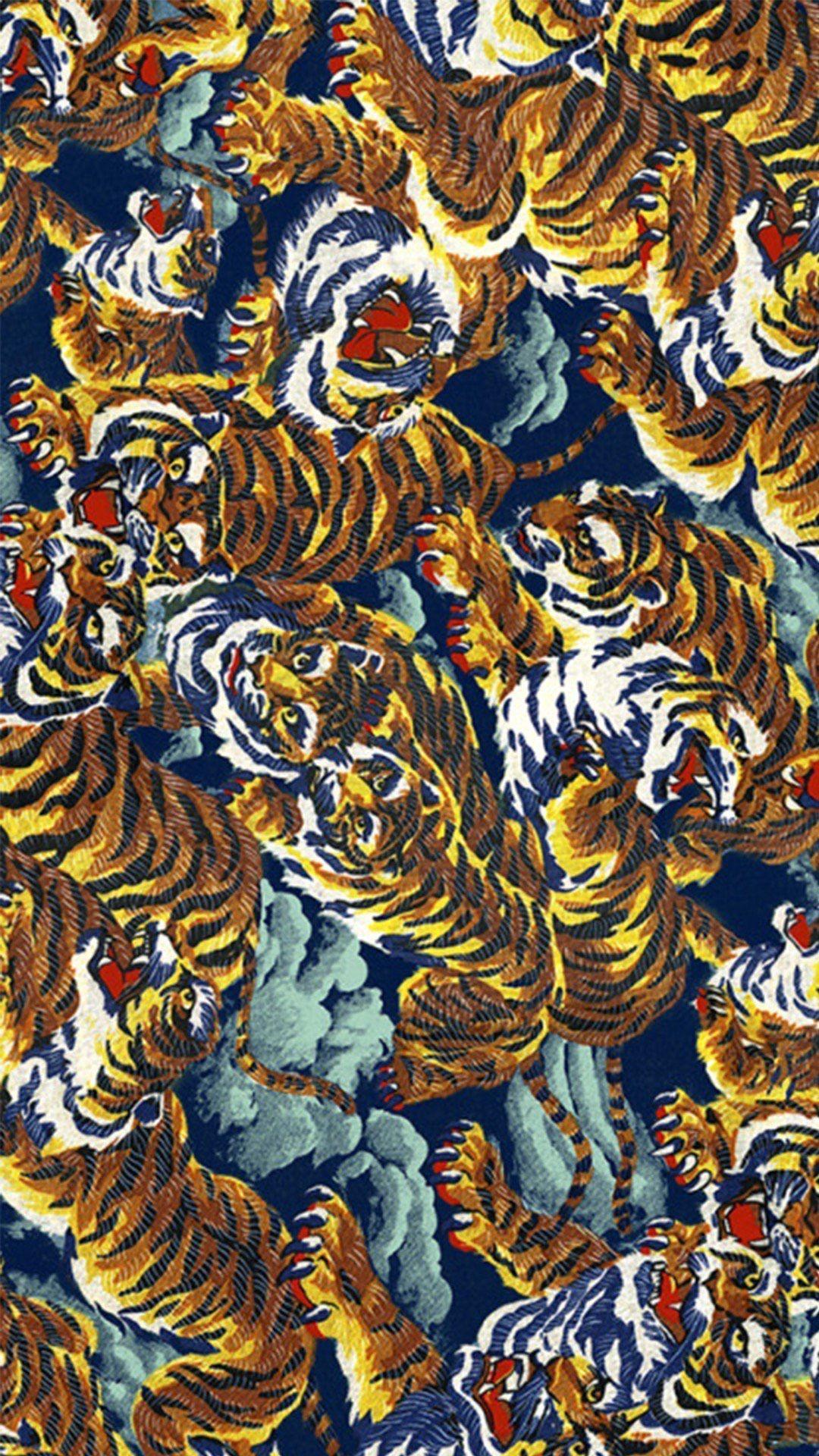 1080x1920 Tiger vintage pattern