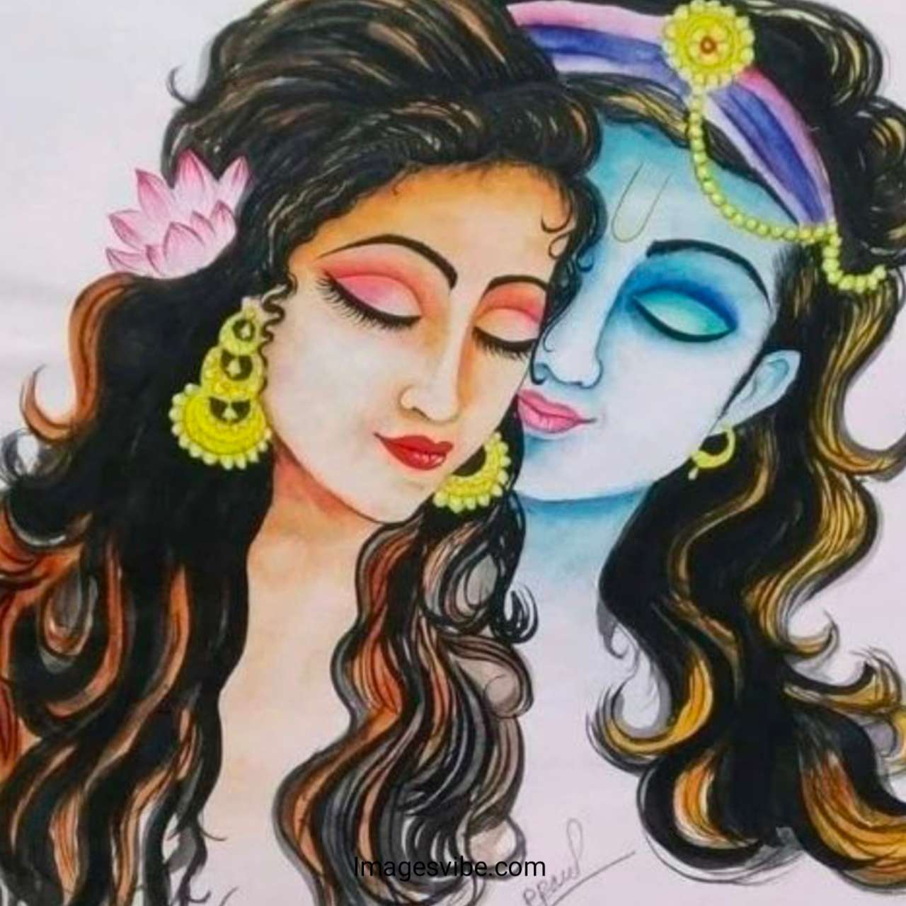 1280x1280 Romantic Cute Radha Krishna Image HD Download In 2023