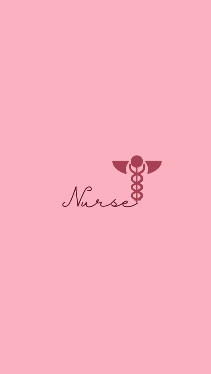 736x1308 Download Nurse Logo Design On Pink Background Wallpaper
