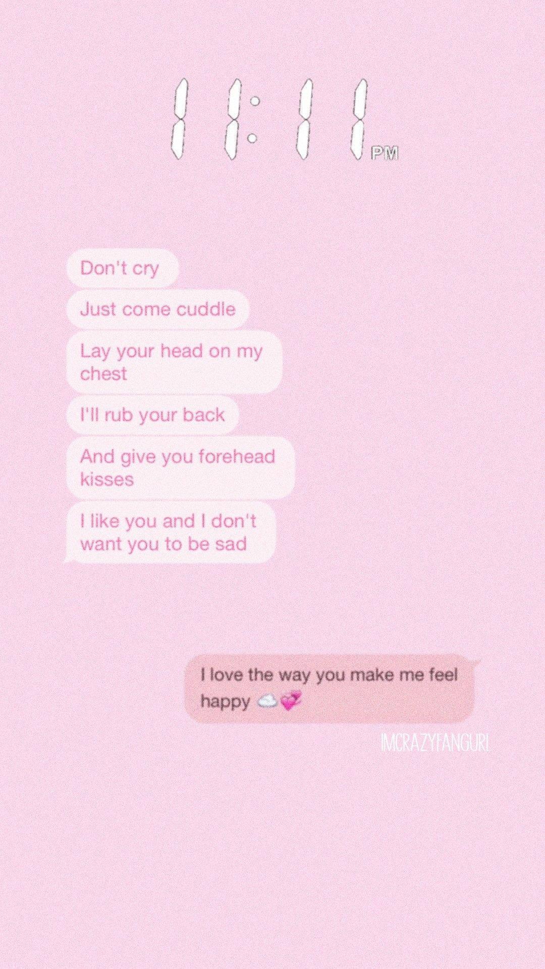1080x1917 Download Cute Pink Aesthetic Sweet Text Message Wallpaper