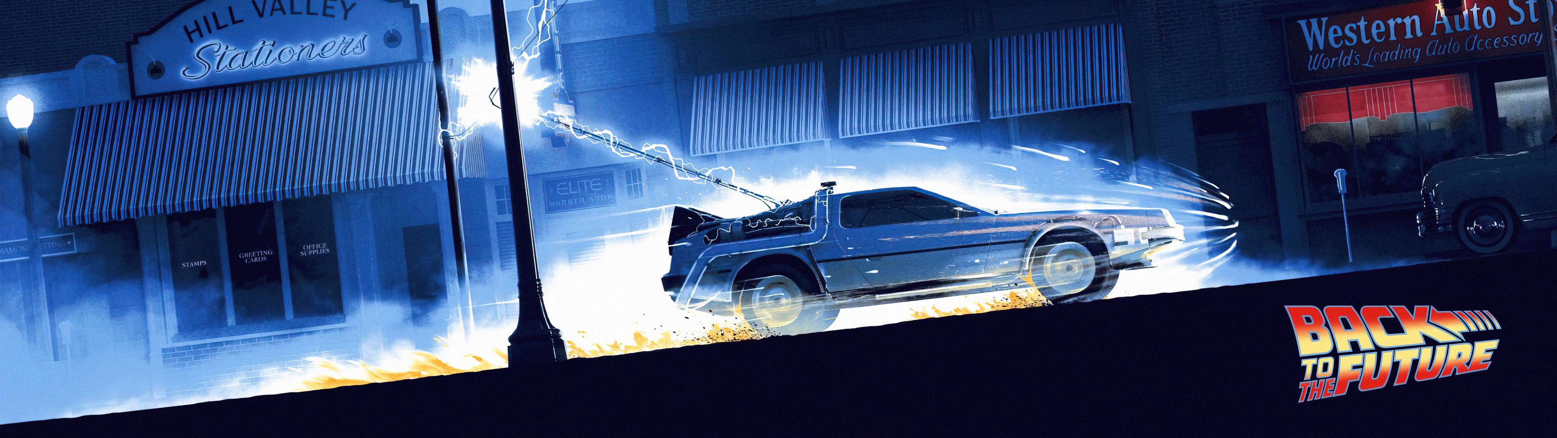 5120x1440 Ultrawide Back To The Future Movies DeLorean DMC DeLorean Wallpaper:5120x1440