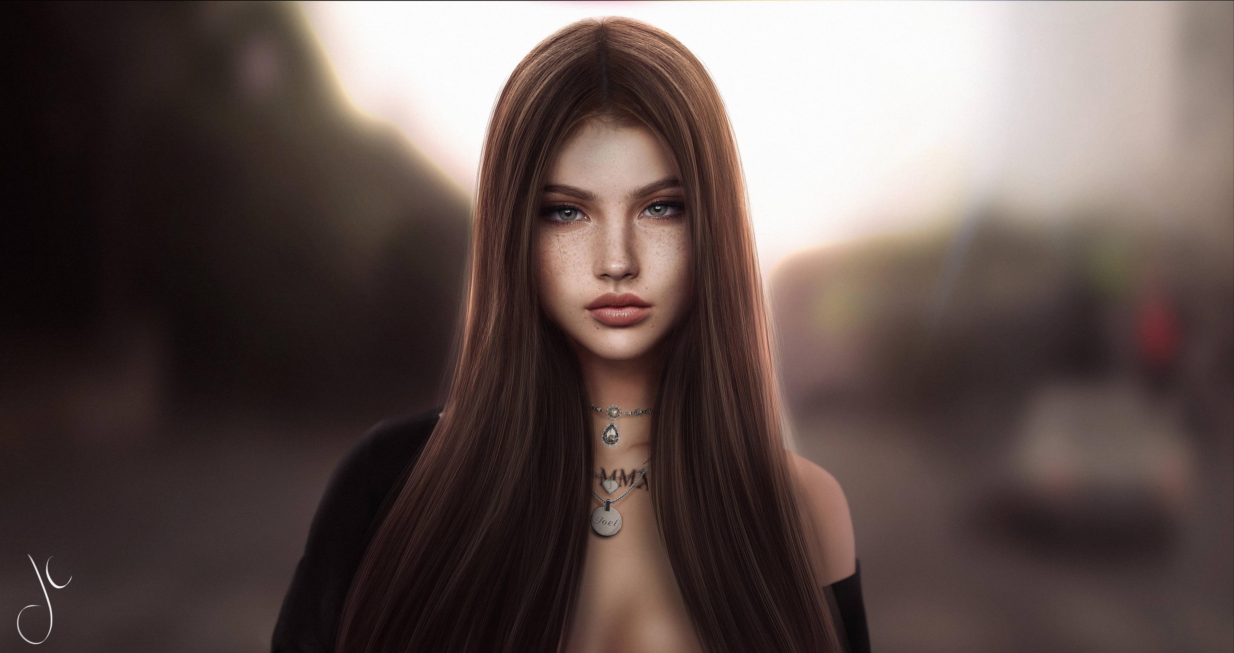 4211x2230 Brown Silky Hair Fantasy Girl 5k, HD Fantasy Girls, 4k Wallpaper, Image, Background, Photo and Picture