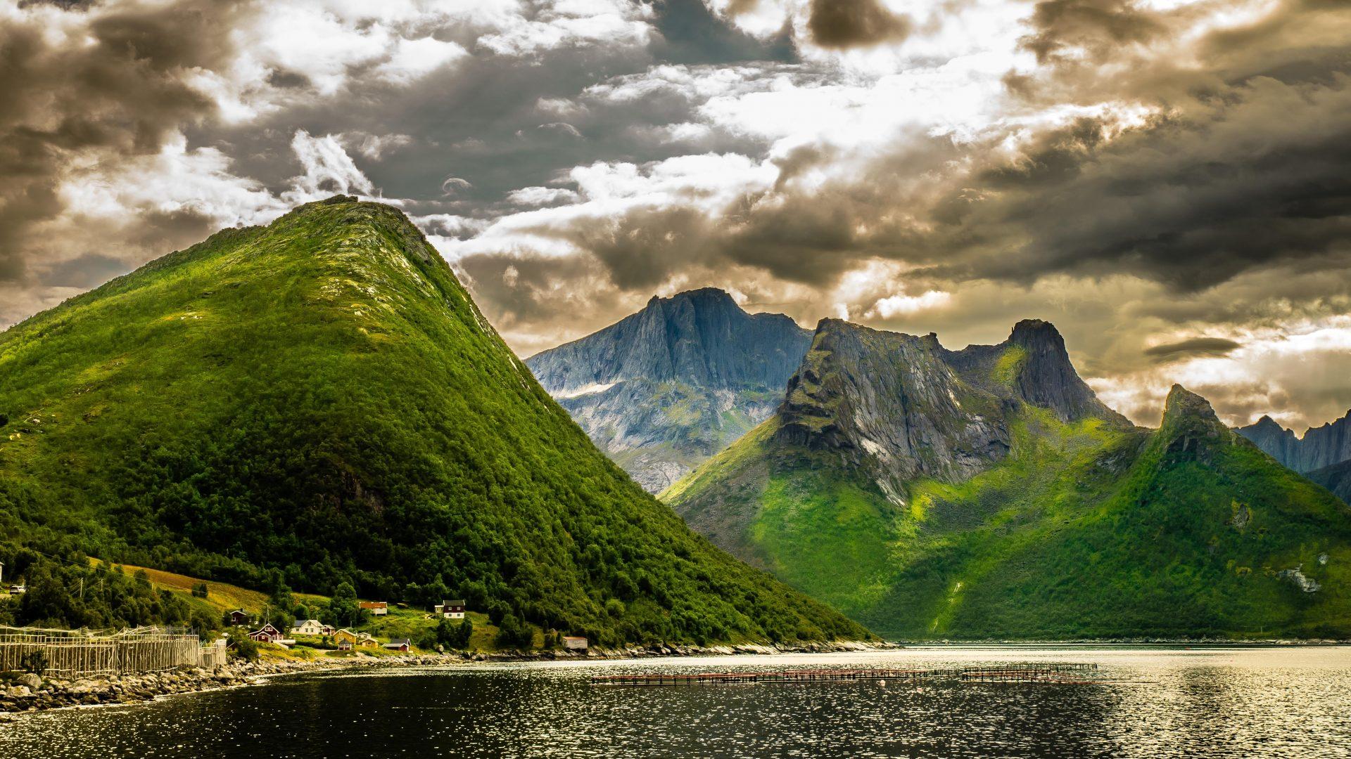 1920x1080 Summer Landscape Green Norwegian Mountains
