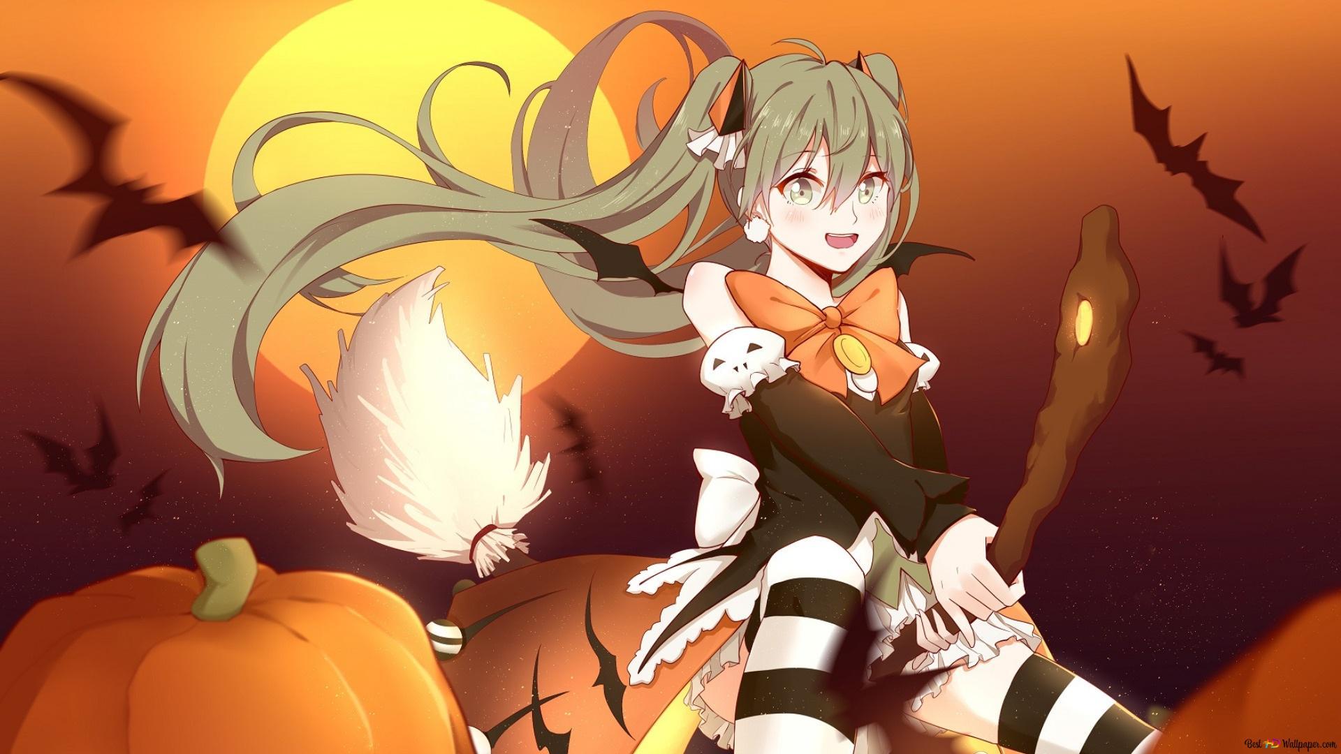 1920x1080 Hatsune Miku Halloween HD wallpaper download