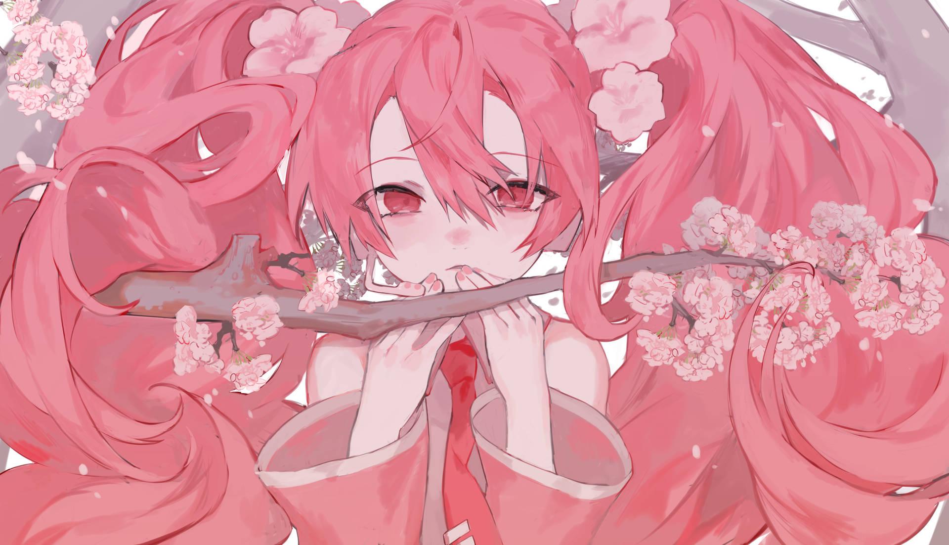 1920x1102 Download Pink Anime Aesthetic Sakura Miku Wallpaper