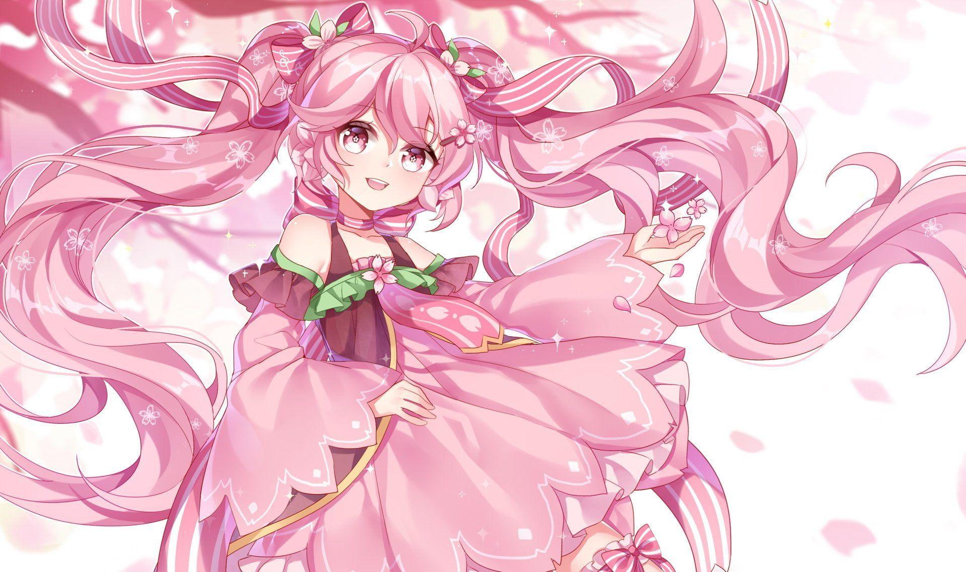 1920x1138 Pink Miku Desktop Wallpaper