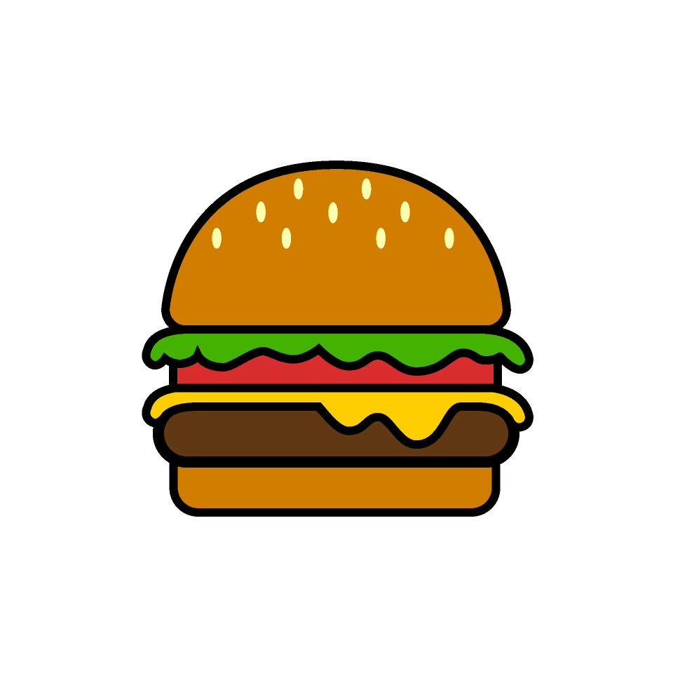 960x960 Burger Cartoon Download Picture｜illustoon. Burger drawing, Burger cartoon, Food drawing easy
