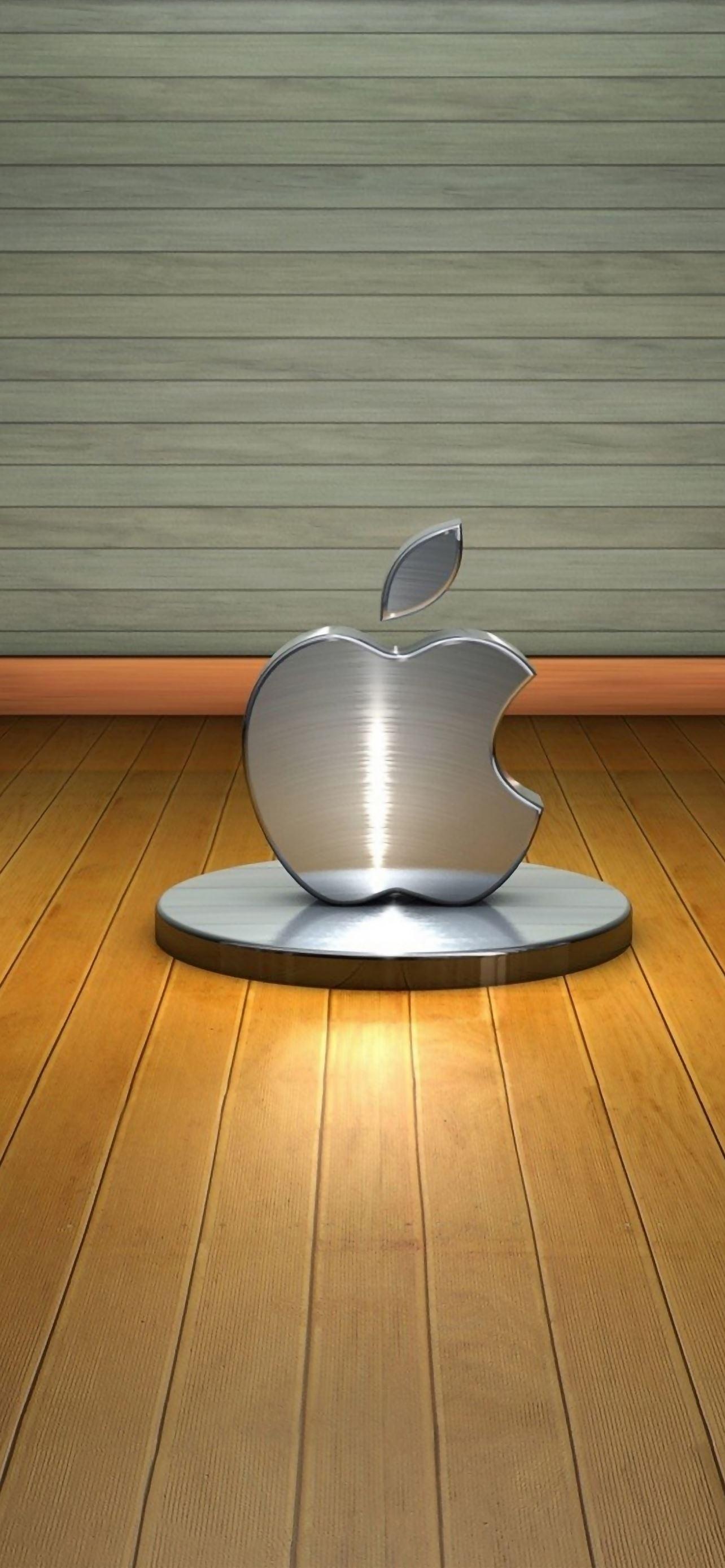 1284x2778 3D Apple Logo iPhone Wallpaper Free Download
