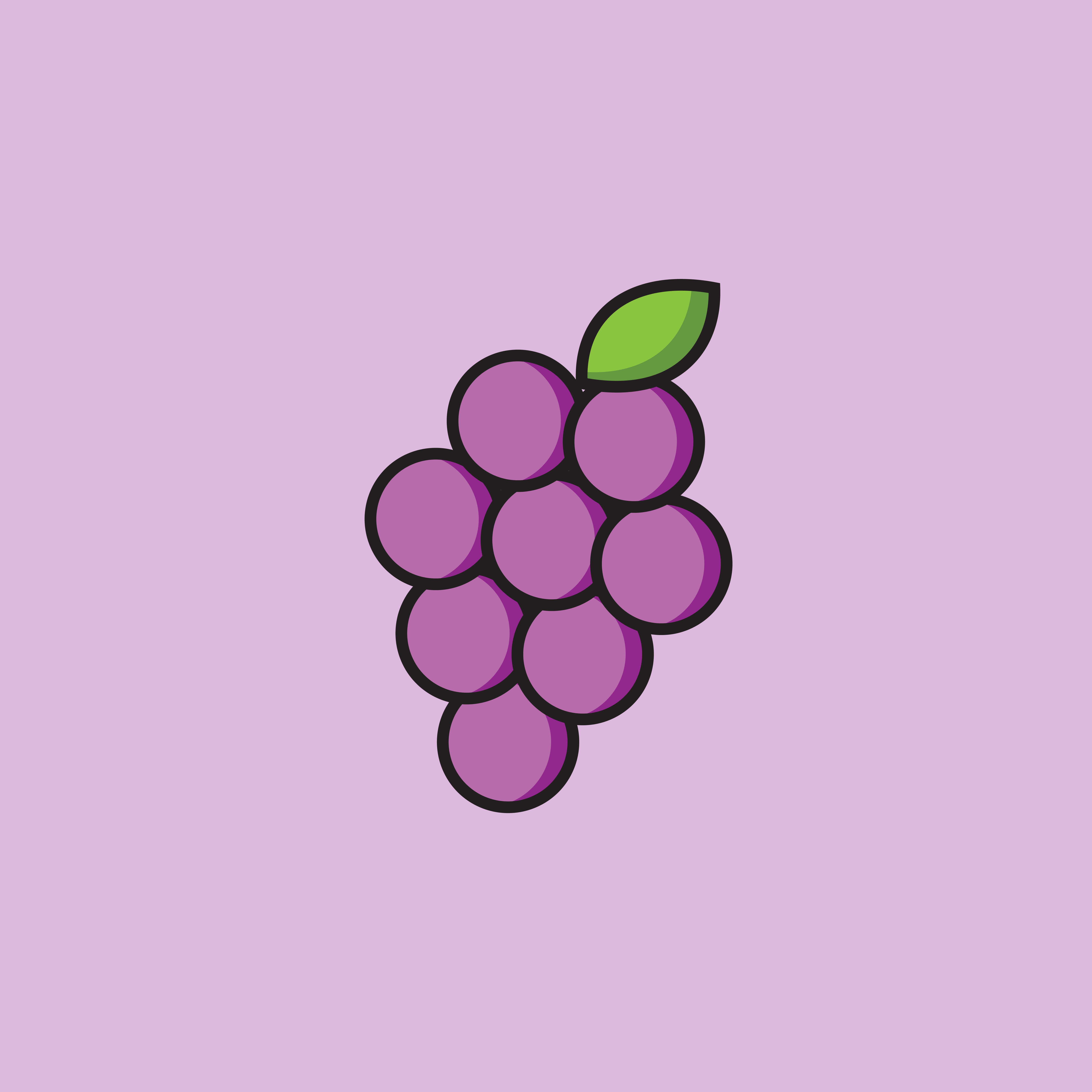 5833x5833 Cute Purple Grape Icon on Purple Sticker by ennbe. Grape wallpaper, Aesthetic grape wallpaper, Grape drawing